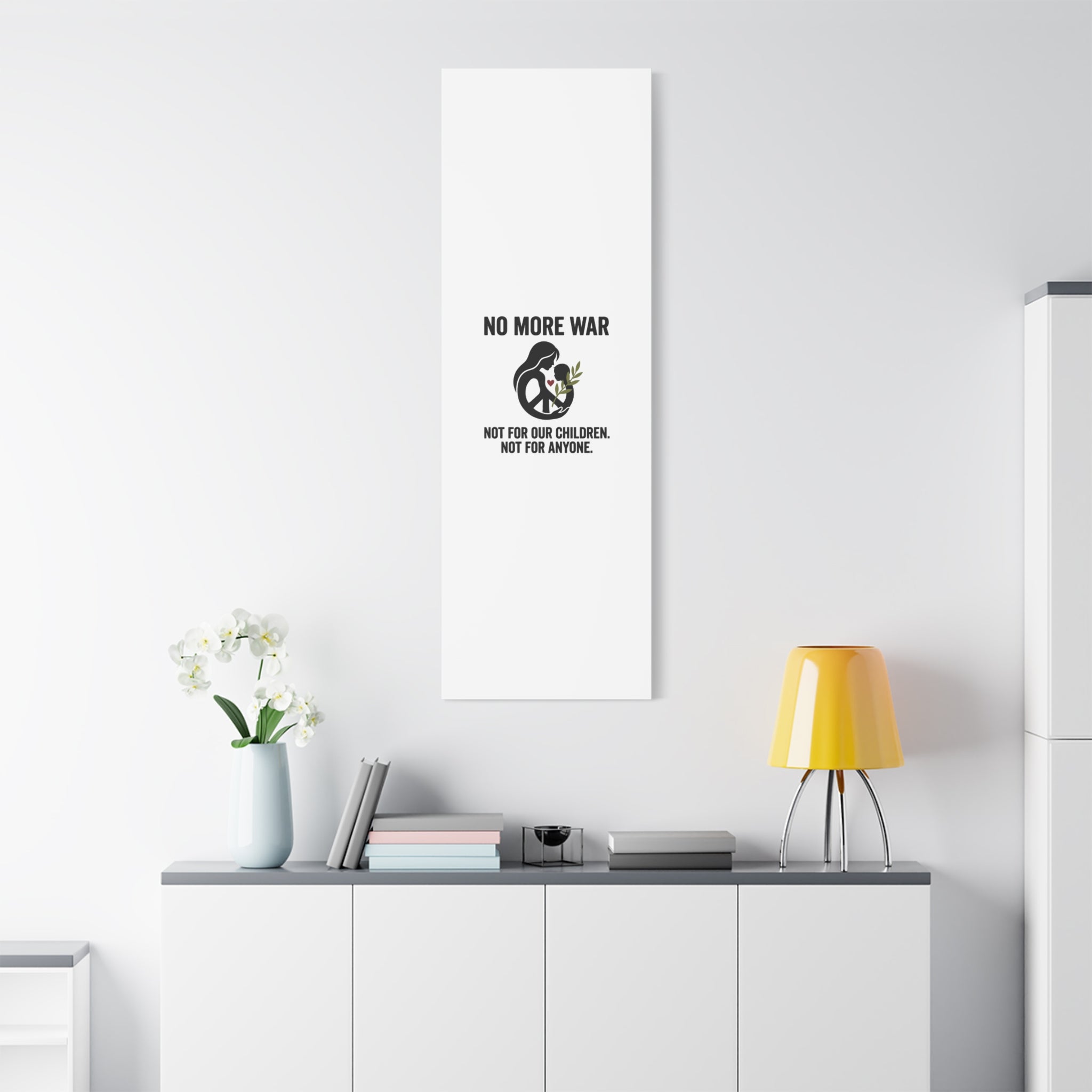 No More War Canvas, Anti-War Peace Protest Wall Art | Solidarity Ceasefire. 36" x 36" 1.25"