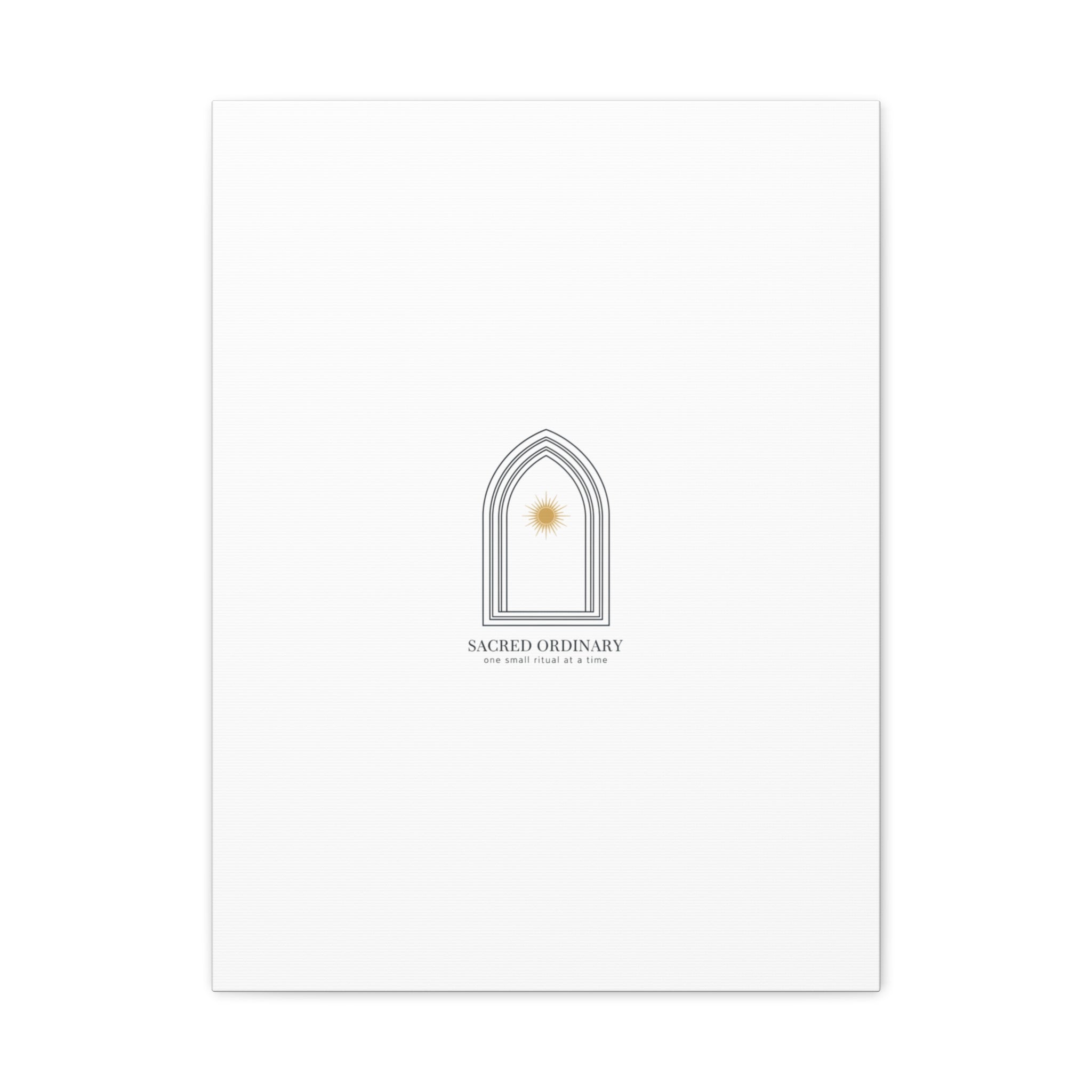 Sacred Ordinary Gothic Arch Canvas | Minimal Scripture Art, Quiet Luxury