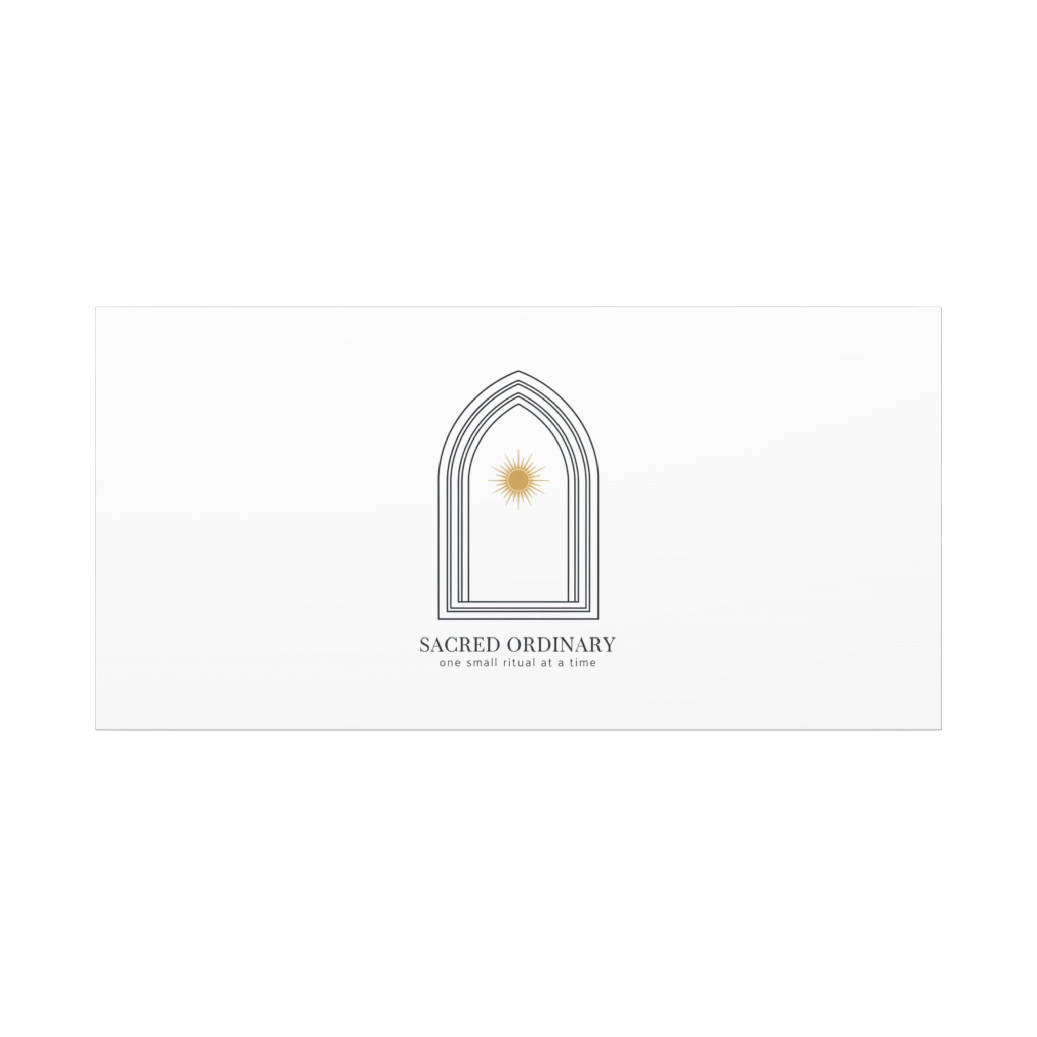 Sacred Ordinary Gothic Arch Canvas | Minimal Scripture Art, Quiet Luxury