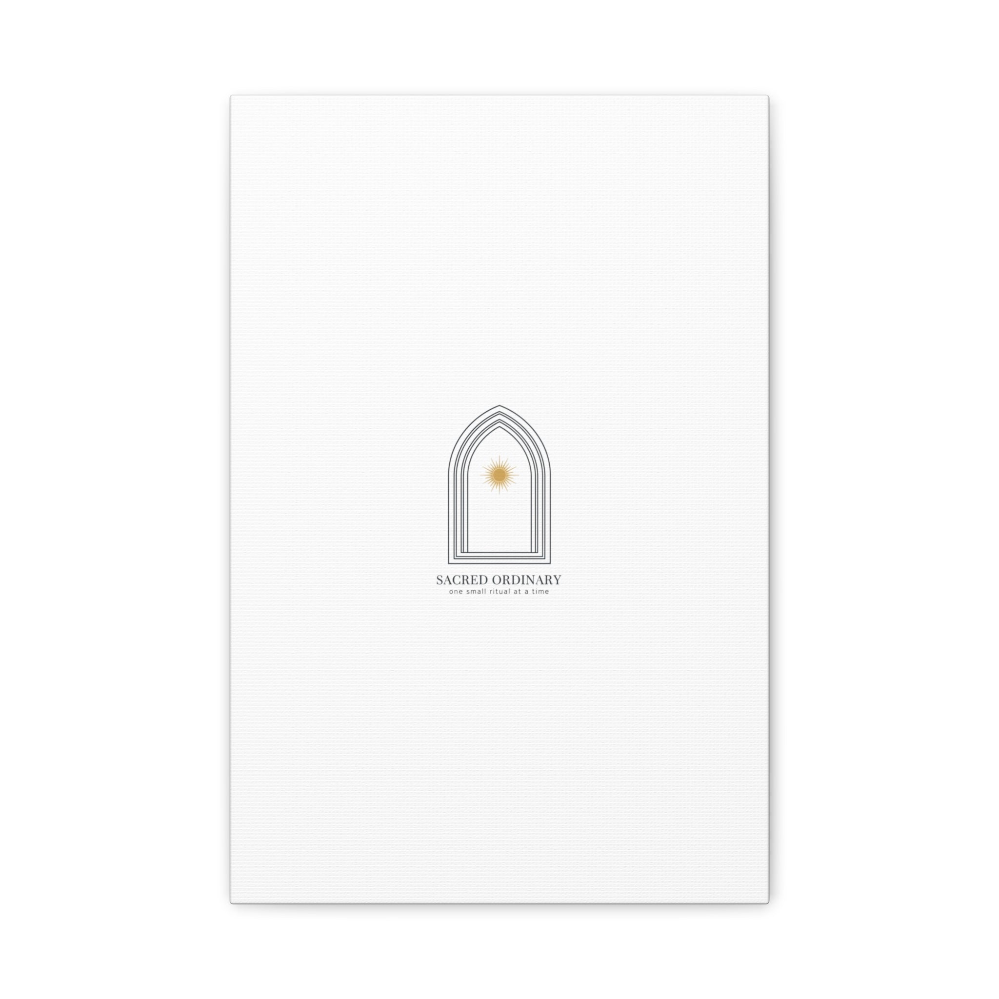 Sacred Ordinary Gothic Arch Canvas | Minimal Scripture Art, Quiet Luxury