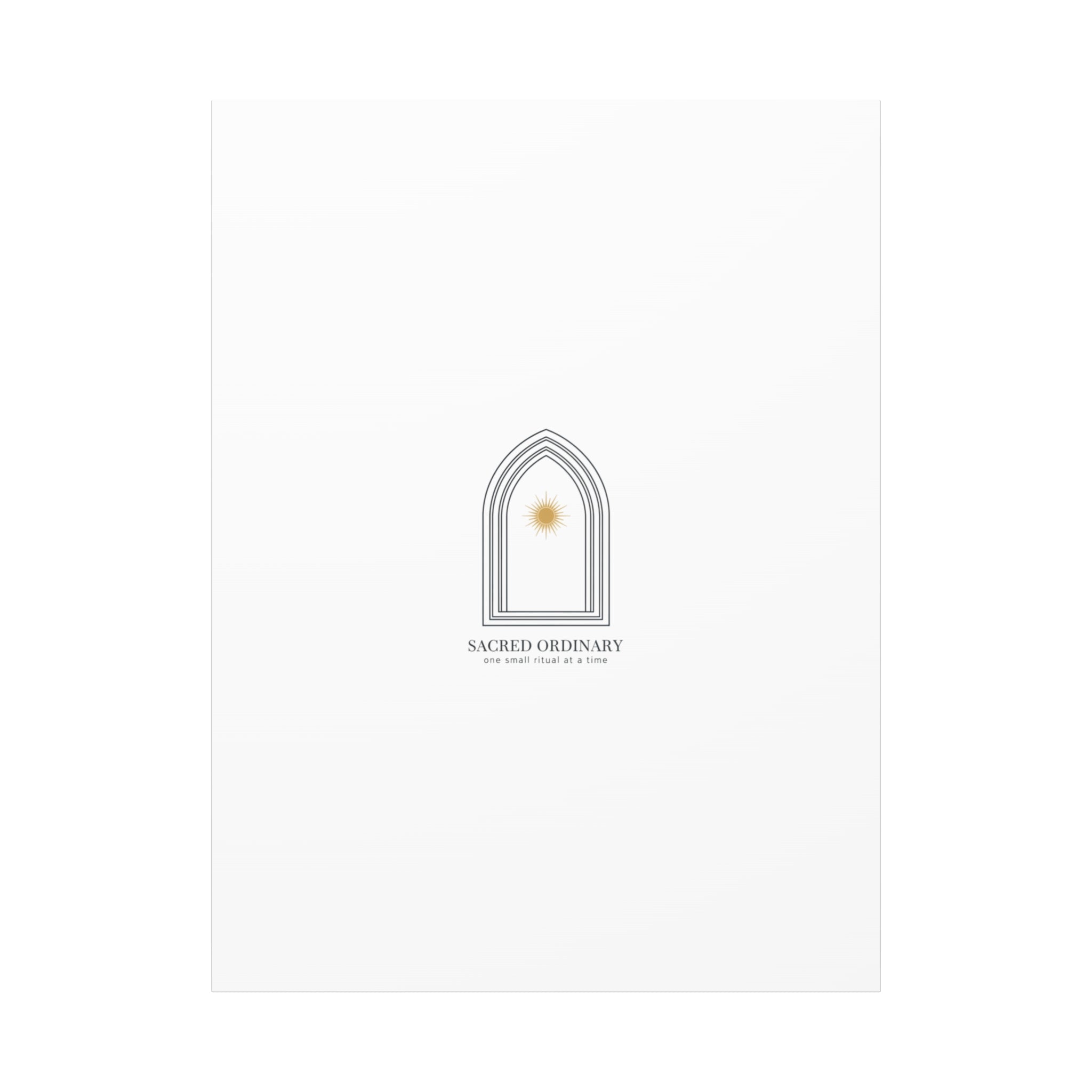 Sacred Ordinary Gothic Arch Canvas | Minimal Scripture Art, Quiet Luxury