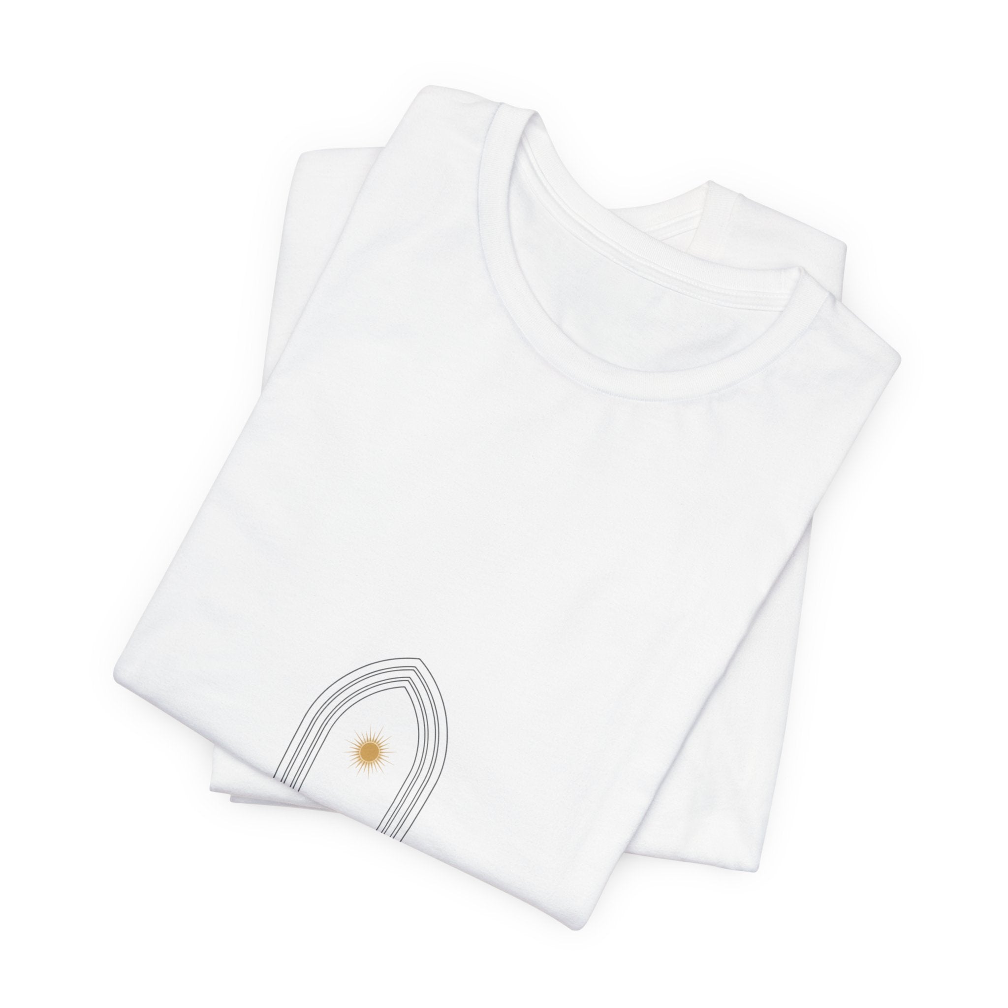 Gothic Arch Minimal Tee | Monastic Minimalism, serene typography