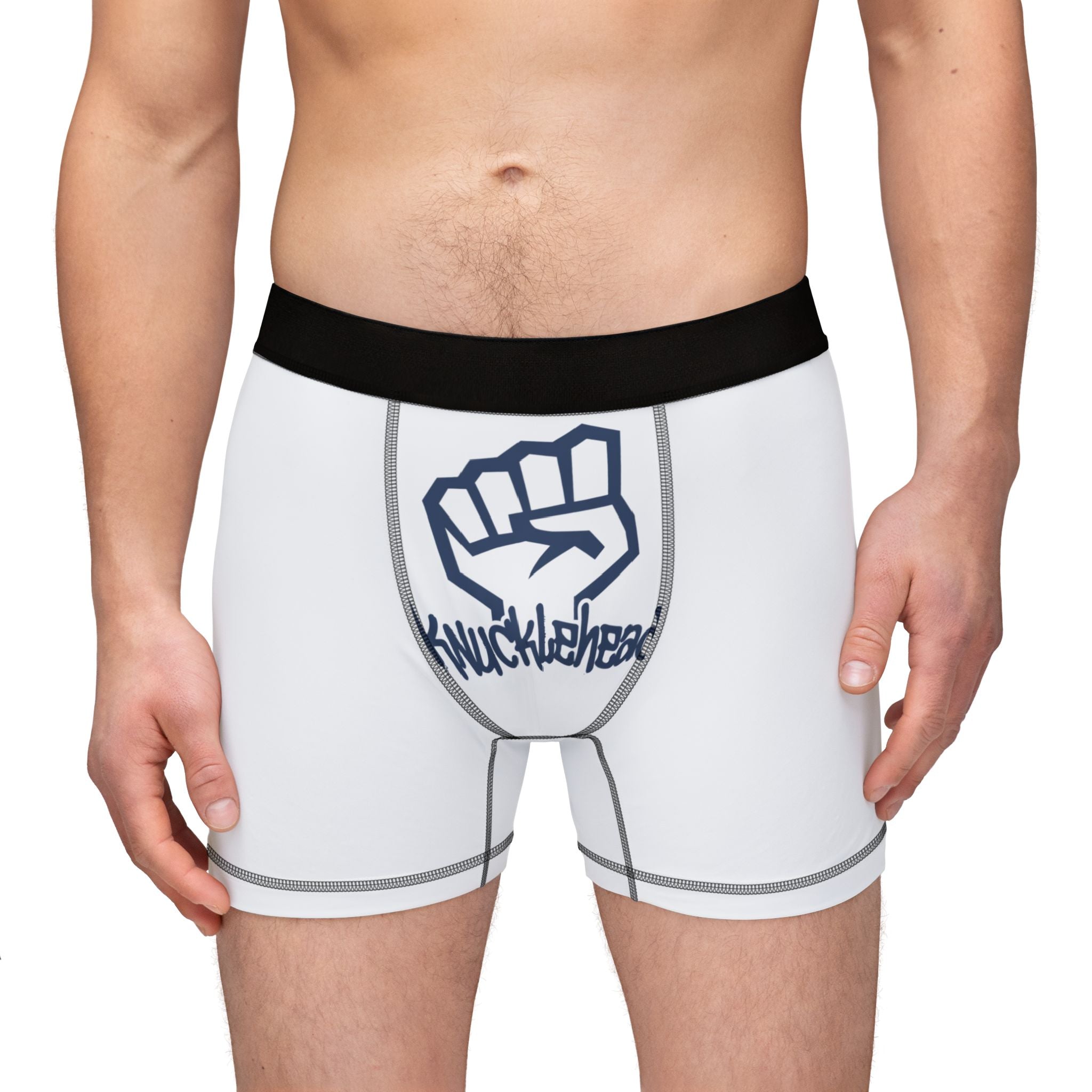 Knuckleberr Fist Graphic Men's Boxer Briefs - Fun Novelty Underwear Black stitching