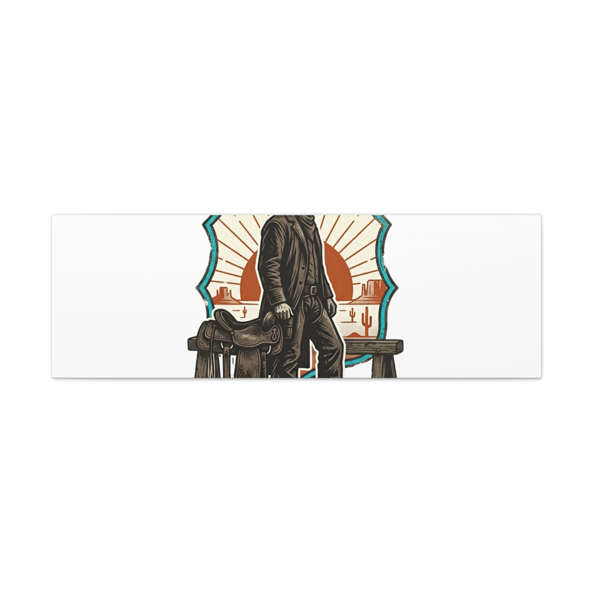 Honor the Old Ways Canvas, Western Americana vintage cowboy frontier 48" x 16" (Horizontal) 1.25"