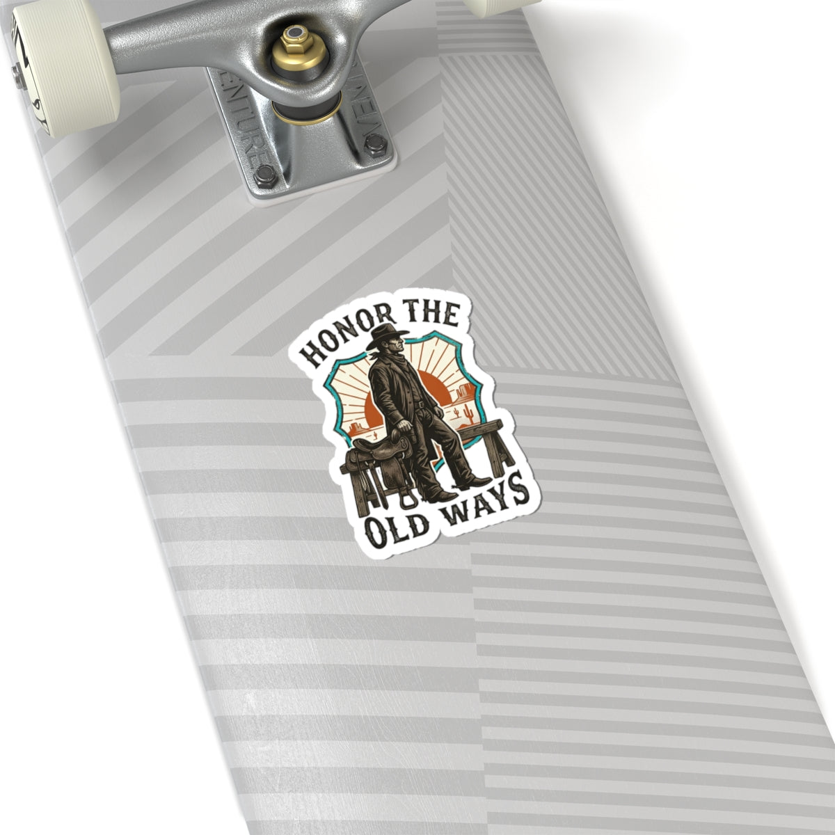 Honor the Old Ways Sticker | Western Americana, Cowboy Frontier Vintage 2" × 2" White