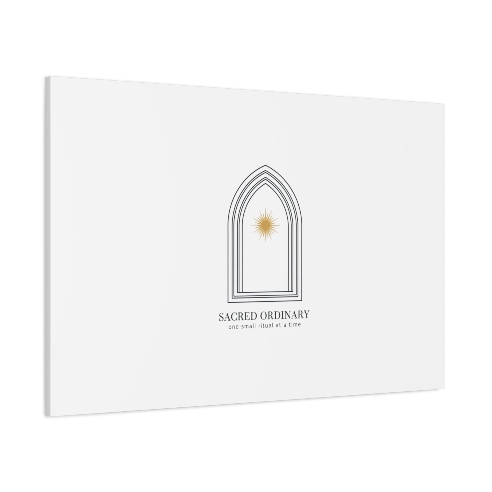 Sacred Ordinary Gothic Arch Canvas | Minimal Scripture Art, Quiet Luxury 36" x 36" 1.25"
