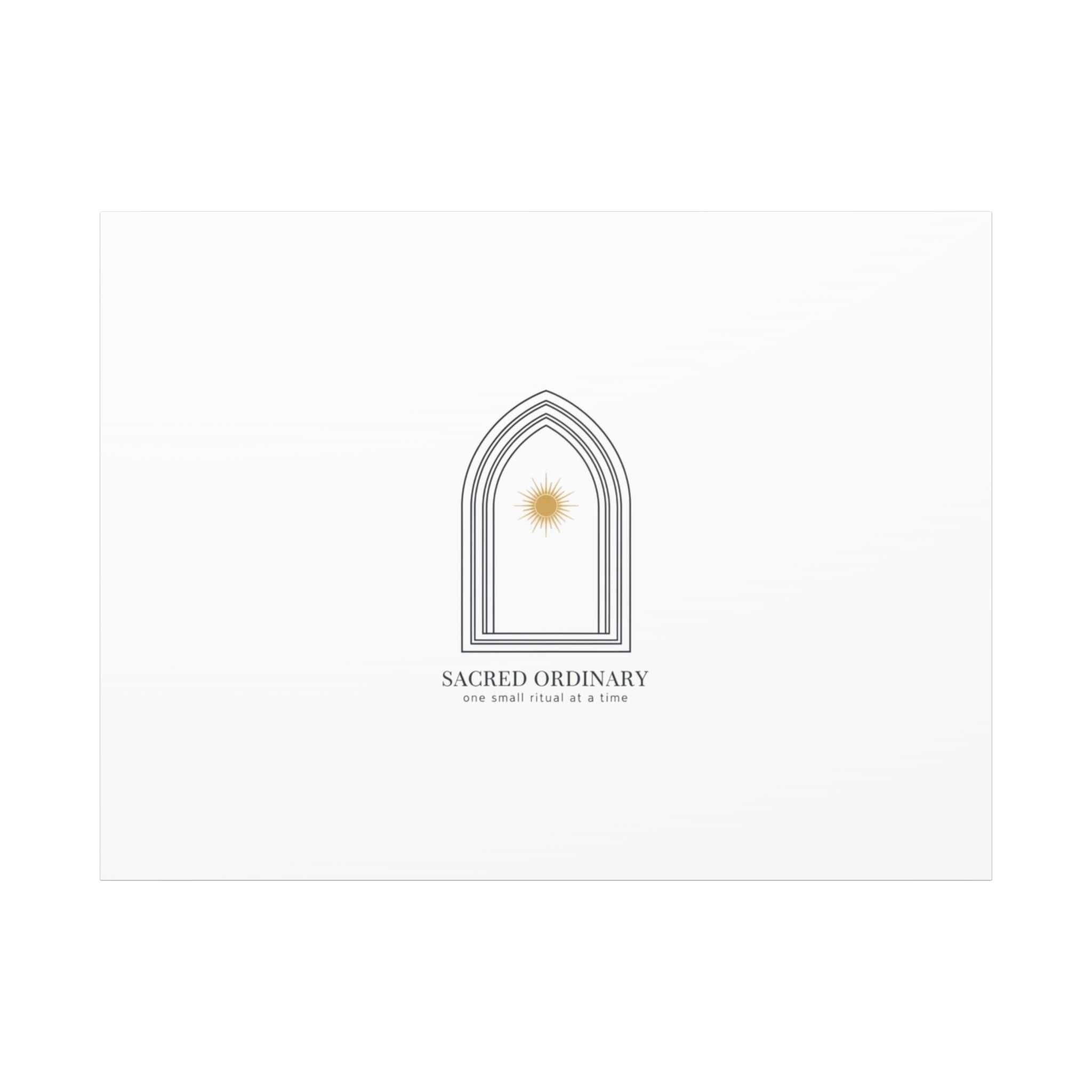 Sacred Ordinary Gothic Arch Canvas | Minimal Scripture Art, Quiet Luxury