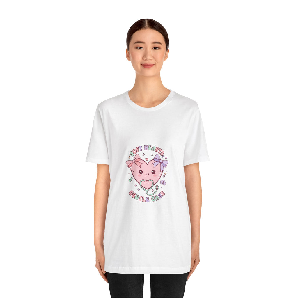 Kawaii Nurse Heart Tee | pastel healthcare design, coquette medical shirt Navy