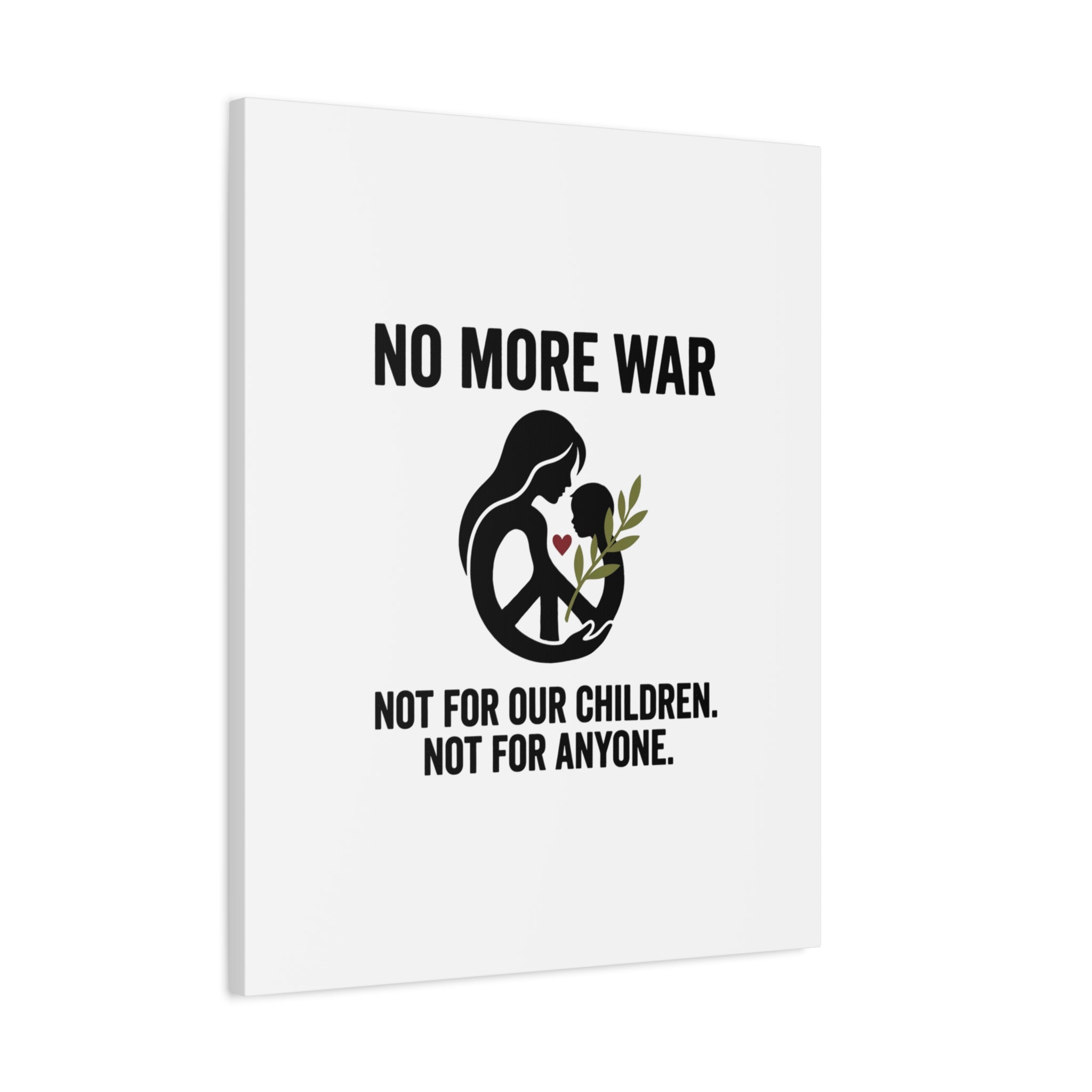 No More War Canvas, Anti-War Peace Protest Wall Art | Solidarity Ceasefire. 36" x 36" 1.25"