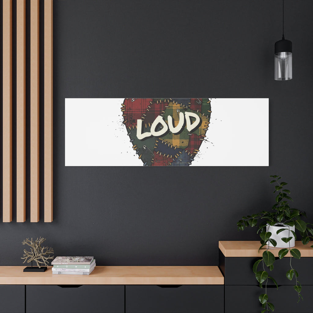 Plaid Patchwork Guitar Pick Canvas, Grunge Revival, 90s Rock Plaid Aesthetic 36" x 36" 1.25"