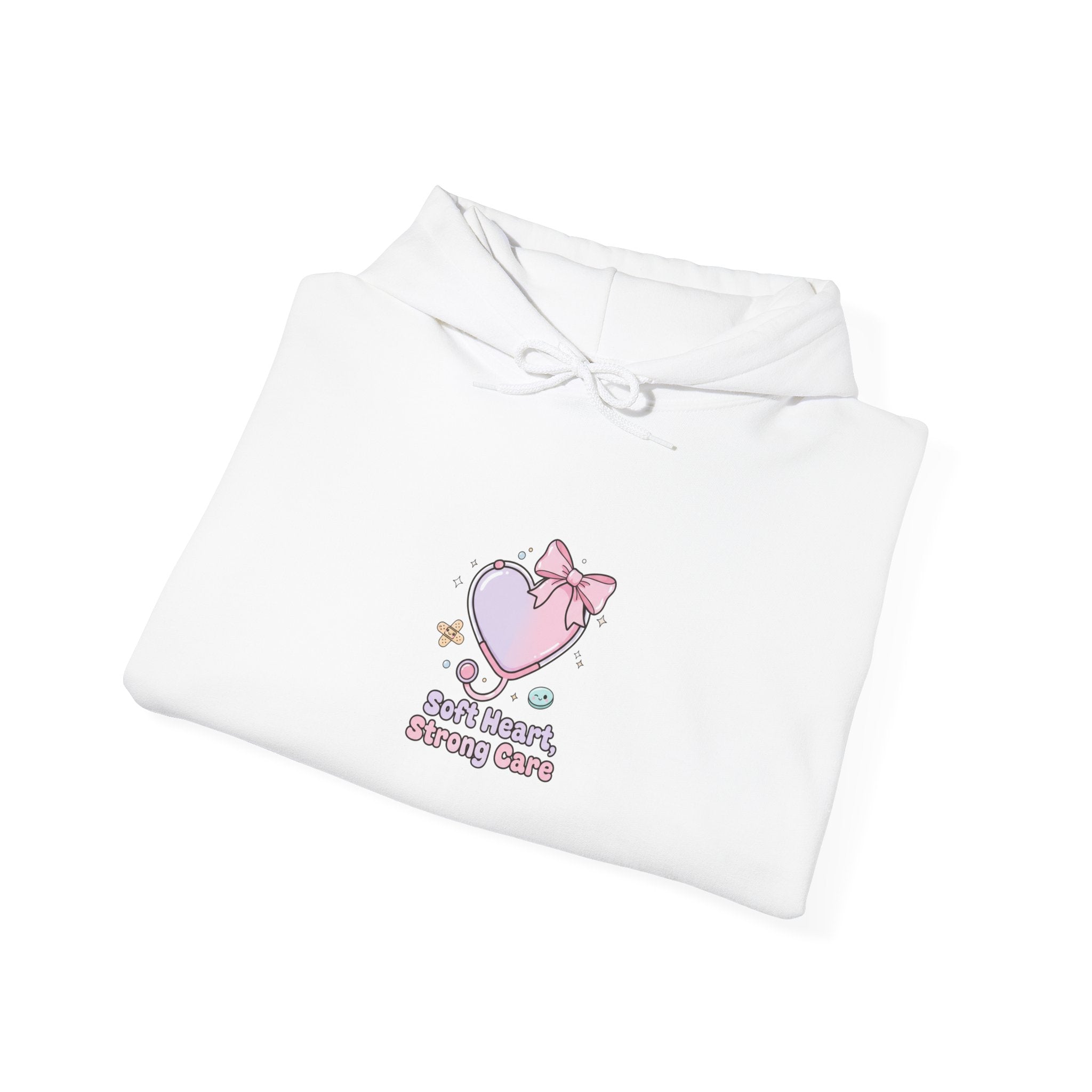 Cute Nurse Heart Graphic Hoodie | pastel coquette medical, kawaii nurse merch