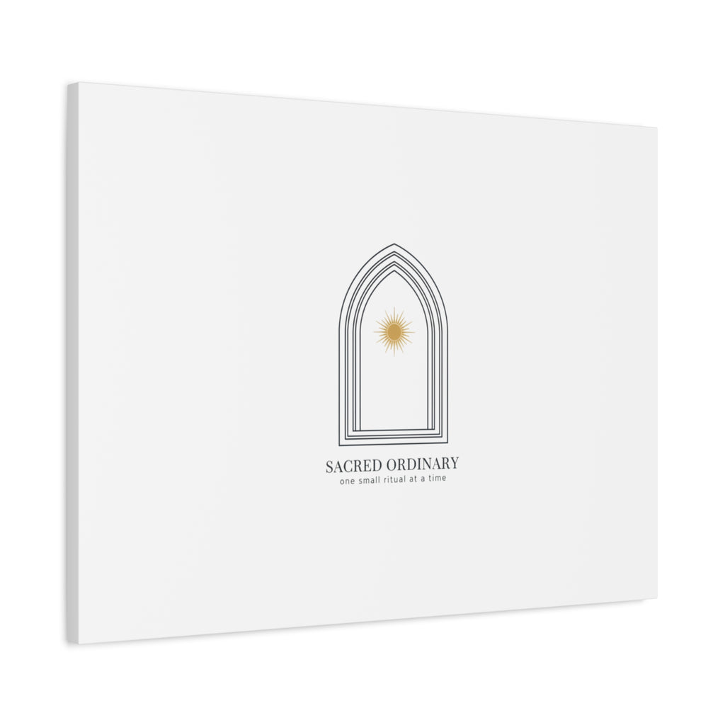 Sacred Ordinary Gothic Arch Canvas | Minimal Scripture Art, Quiet Luxury