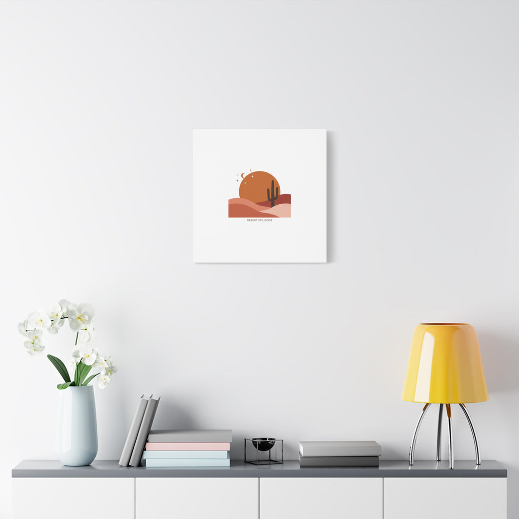 Desert Stillness Canvas, Desert Sunset Minimalist Mesa | Southwestern Art Print