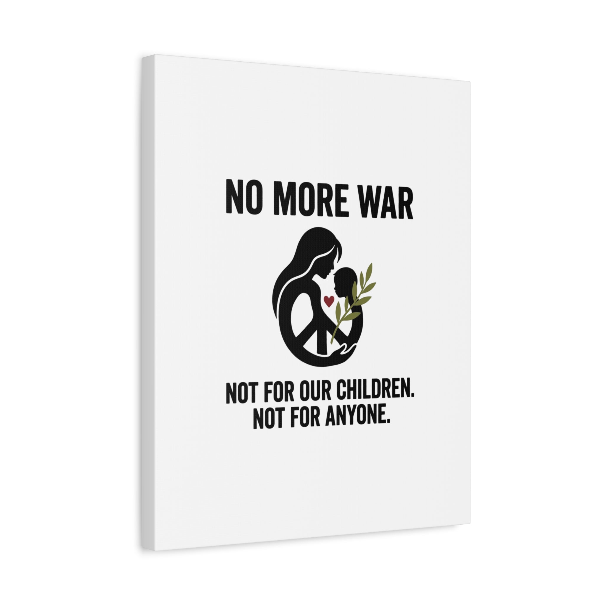 No More War Canvas, Anti-War Peace Protest Wall Art | Solidarity Ceasefire. 36" x 36" 1.25"