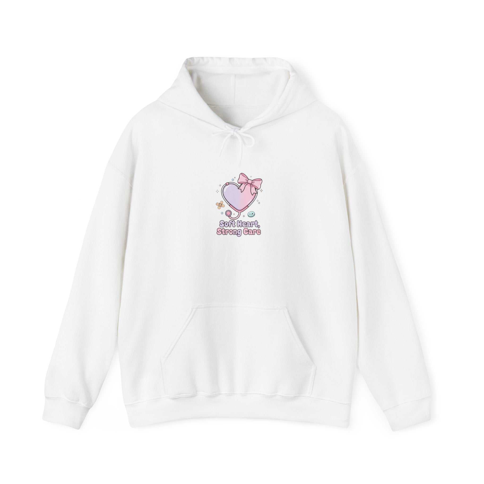 Cute Nurse Heart Graphic Hoodie | pastel coquette medical, kawaii nurse merch