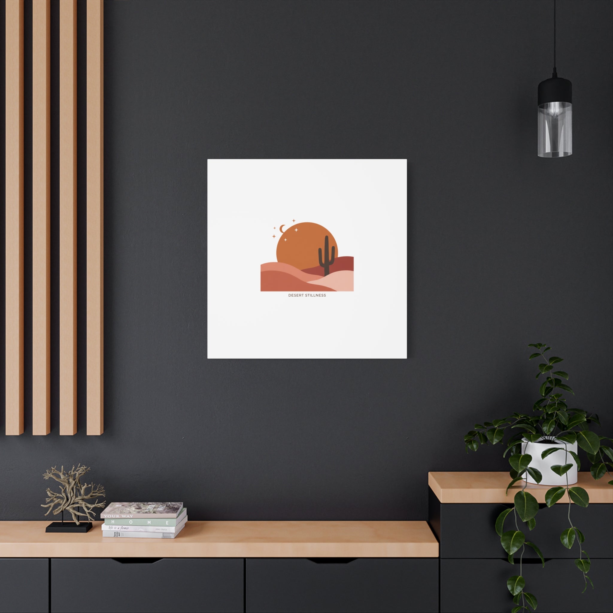 Desert Stillness Canvas, Desert Sunset Minimalist Mesa | Southwestern Art Print 36" x 36" 1.25"