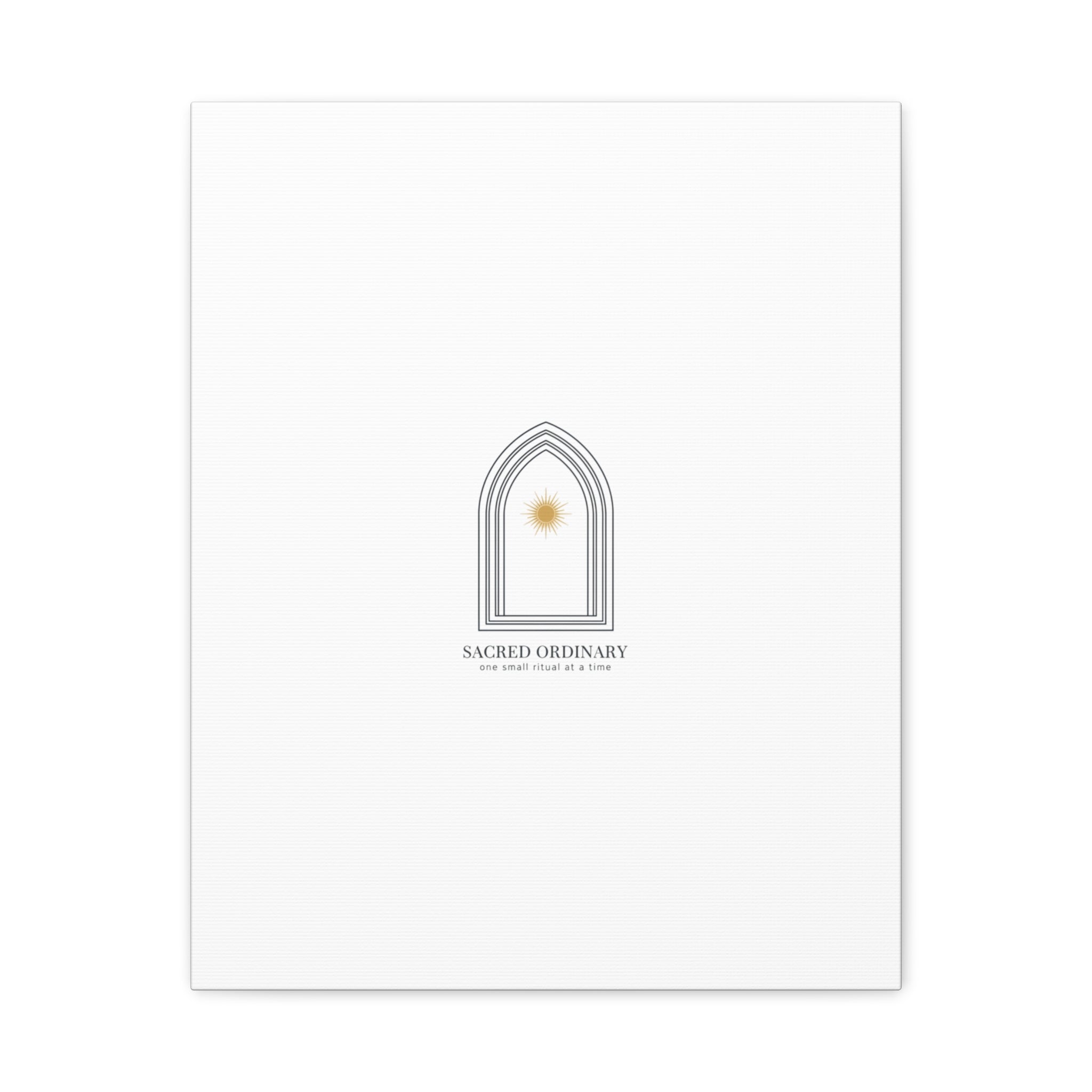 Sacred Ordinary Gothic Arch Canvas | Minimal Scripture Art, Quiet Luxury