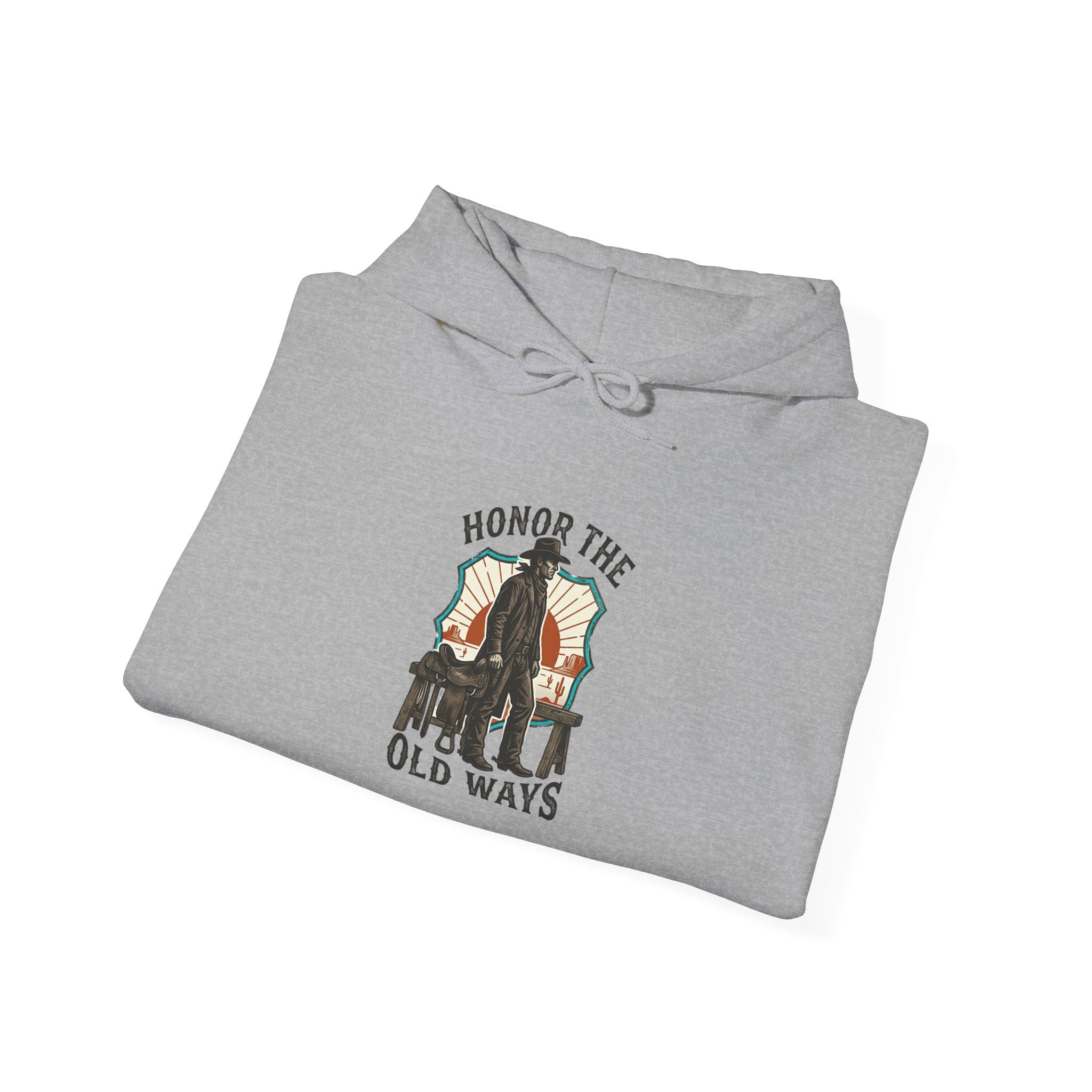 Honor the Old Ways Hoodie | Western Americana, Vintage Cowboy Frontier. Navy