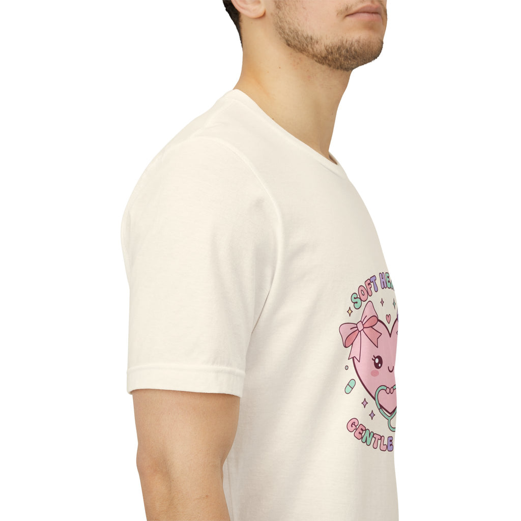 Kawaii Nurse Heart Tee | pastel healthcare design, coquette medical shirt Navy