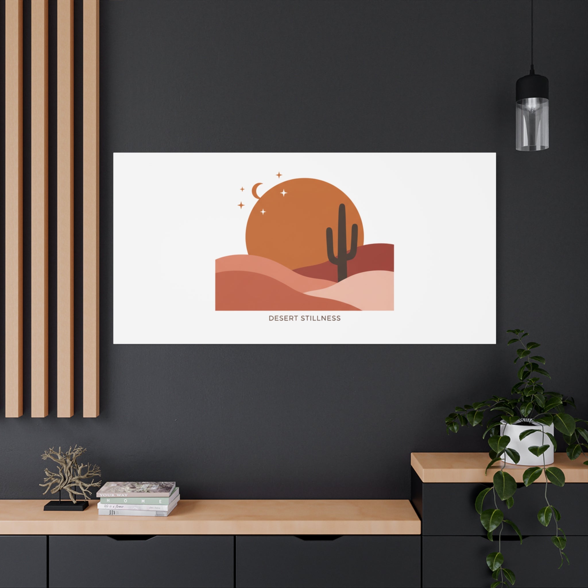 Desert Stillness Canvas, Desert Sunset Minimalist Mesa | Southwestern Art Print 36" x 36" 1.25"