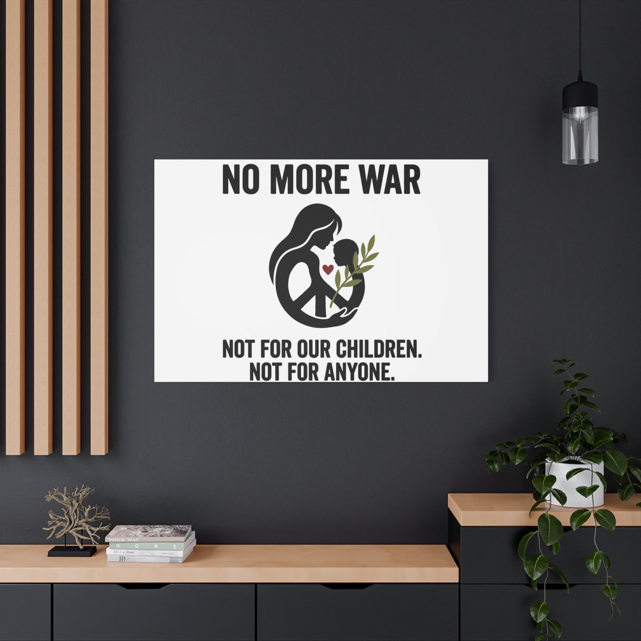 No More War Canvas, Anti-War Peace Protest Wall Art | Solidarity Ceasefire. 36" x 36" 1.25"