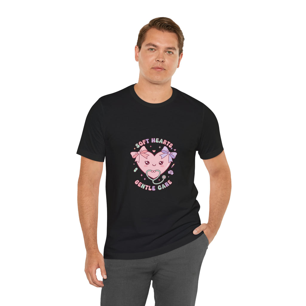 Kawaii Nurse Heart Tee | pastel healthcare design, coquette medical shirt Navy
