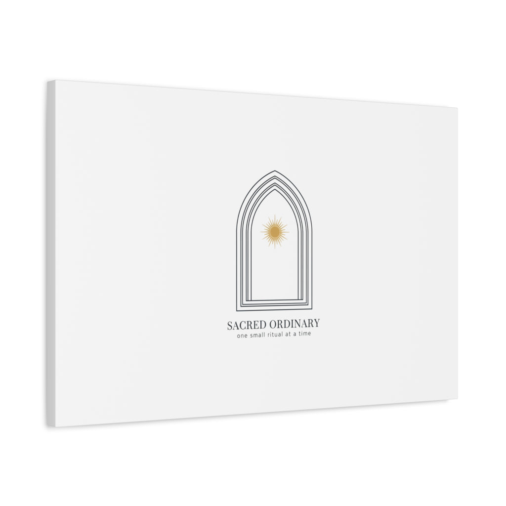 Sacred Ordinary Gothic Arch Canvas | Minimal Scripture Art, Quiet Luxury 36" x 36" 1.25"