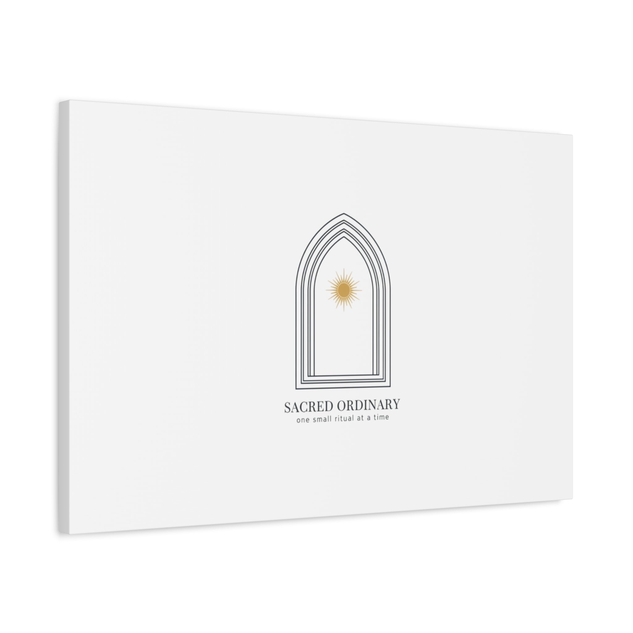 Sacred Ordinary Gothic Arch Canvas | Minimal Scripture Art, Quiet Luxury 36" x 36" 1.25"