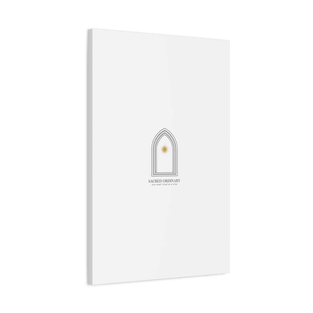Sacred Ordinary Gothic Arch Canvas | Minimal Scripture Art, Quiet Luxury 36" x 36" 1.25"