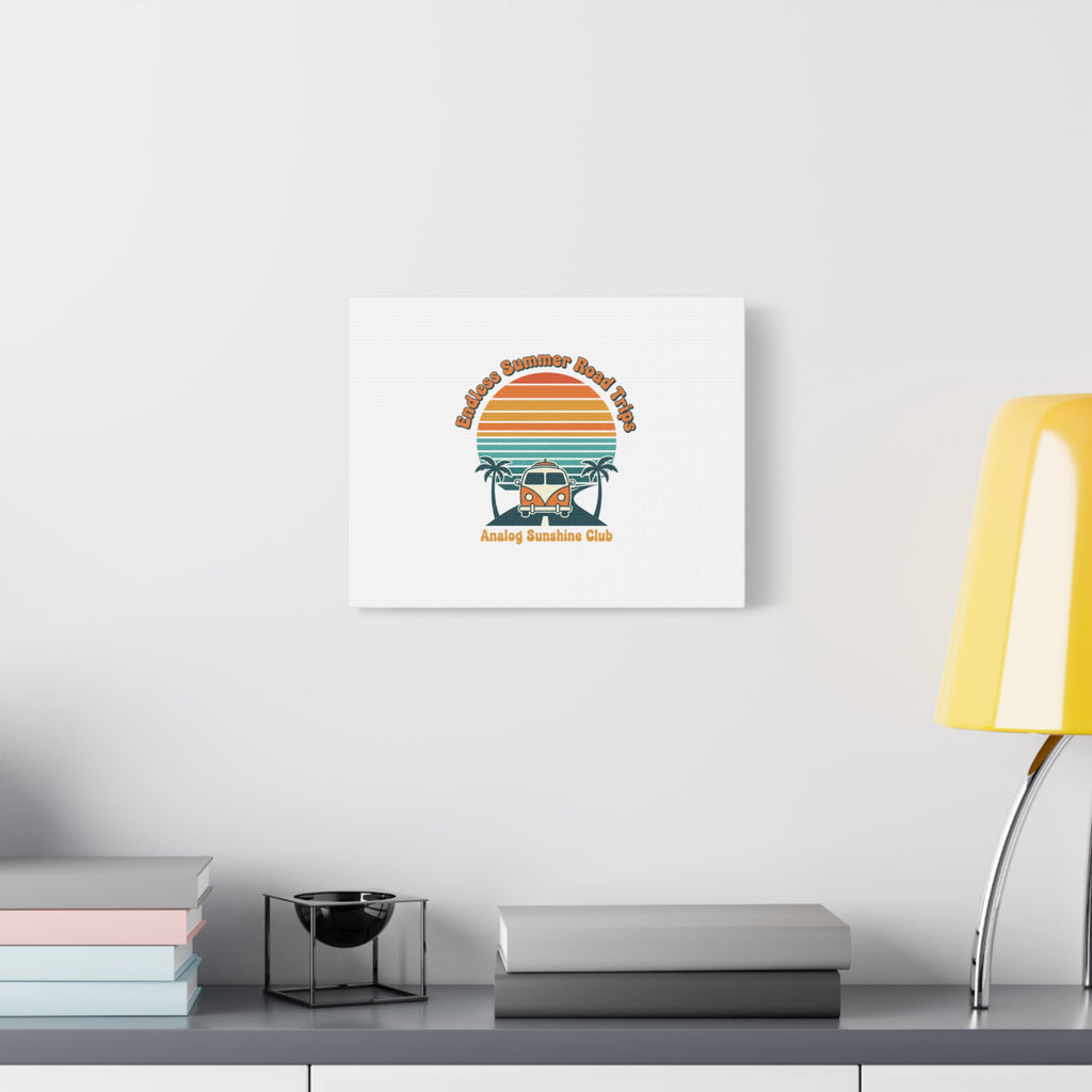Endless Summer Road Trips Canvas | 1970s Sunset, Retro Surf Palm Art 36" x 36" 1.25"