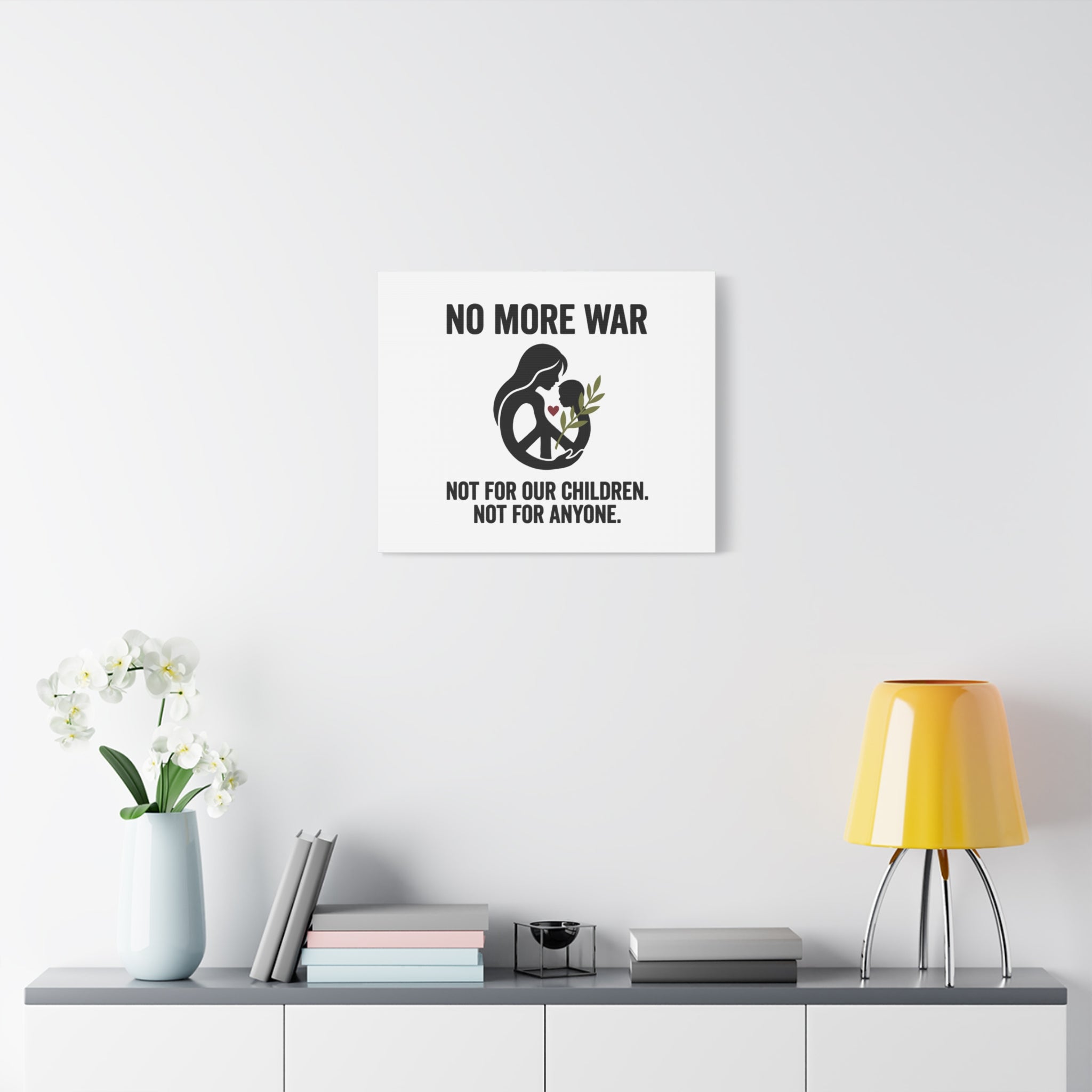 No More War Canvas, Anti-War Peace Protest Wall Art | Solidarity Ceasefire. 36" x 36" 1.25"