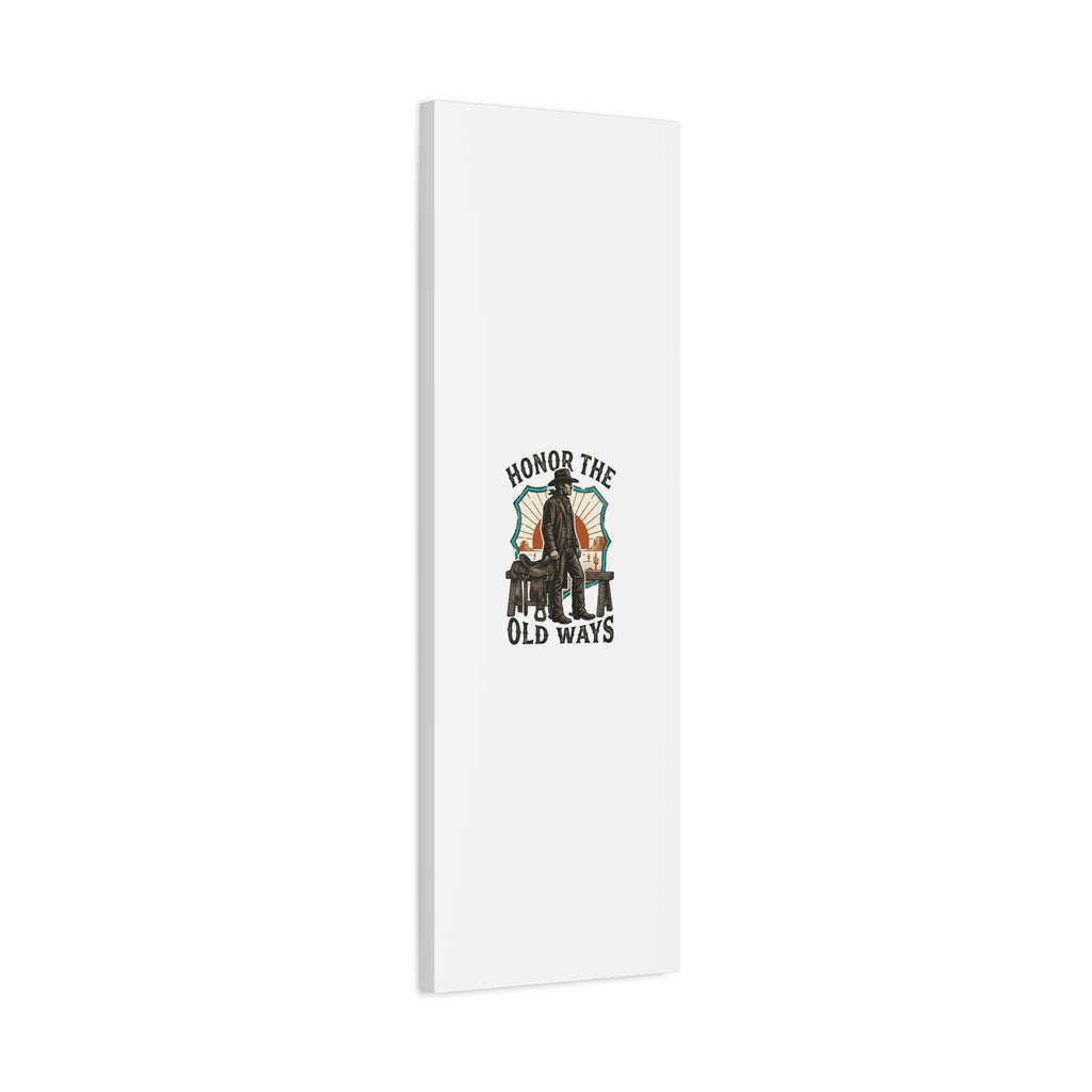 Honor the Old Ways Canvas, Western Americana vintage cowboy frontier 36" x 36" 1.25"