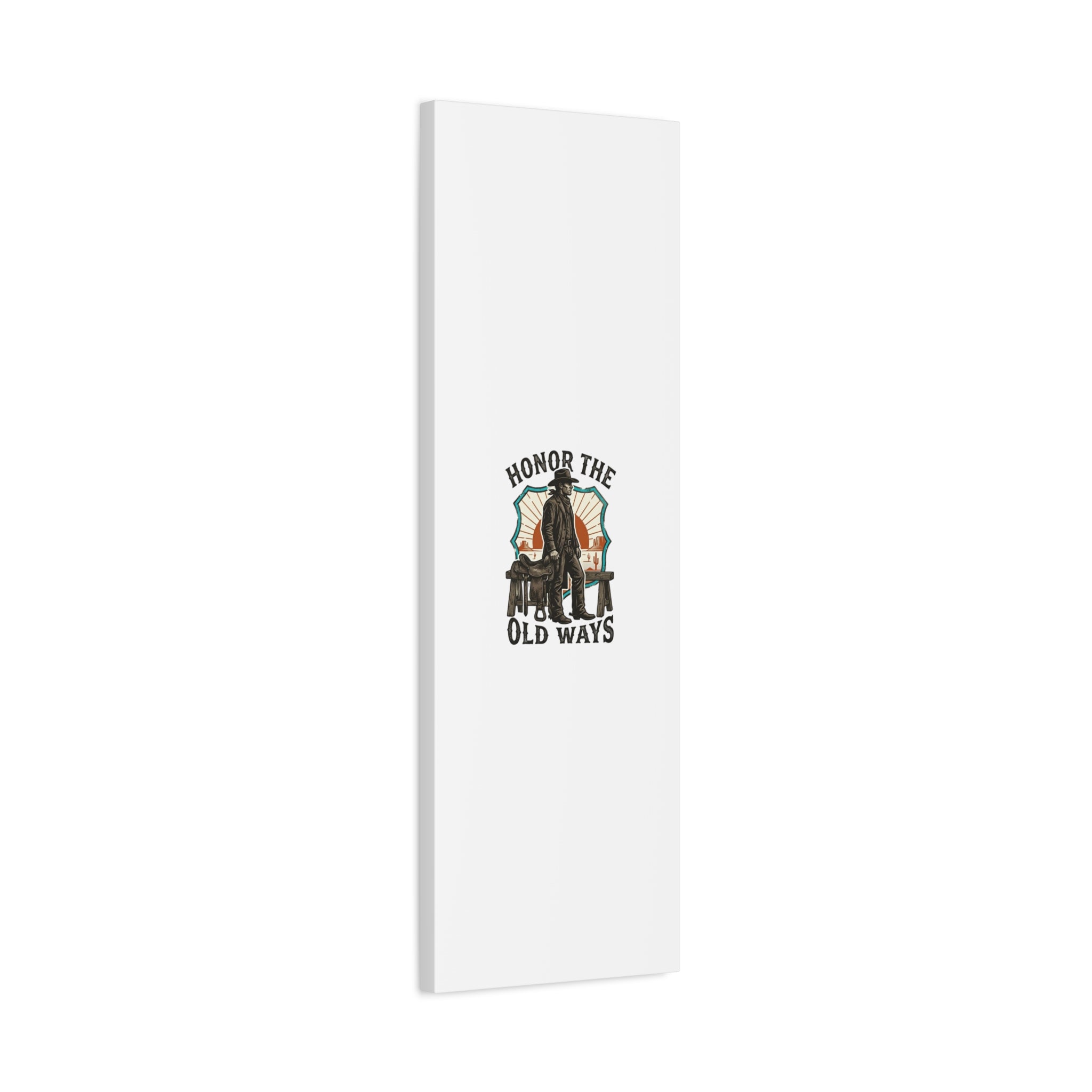 Honor the Old Ways Canvas, Western Americana vintage cowboy frontier 36" x 36" 1.25"