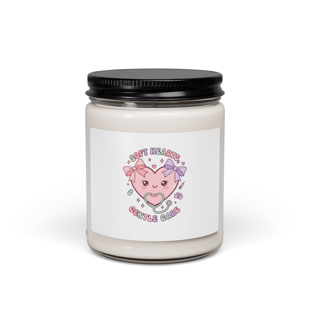 Cute Nurse Heart Candle, Scented Soy Candle | Pastel Coquette Medical Clean Cotton 9oz
