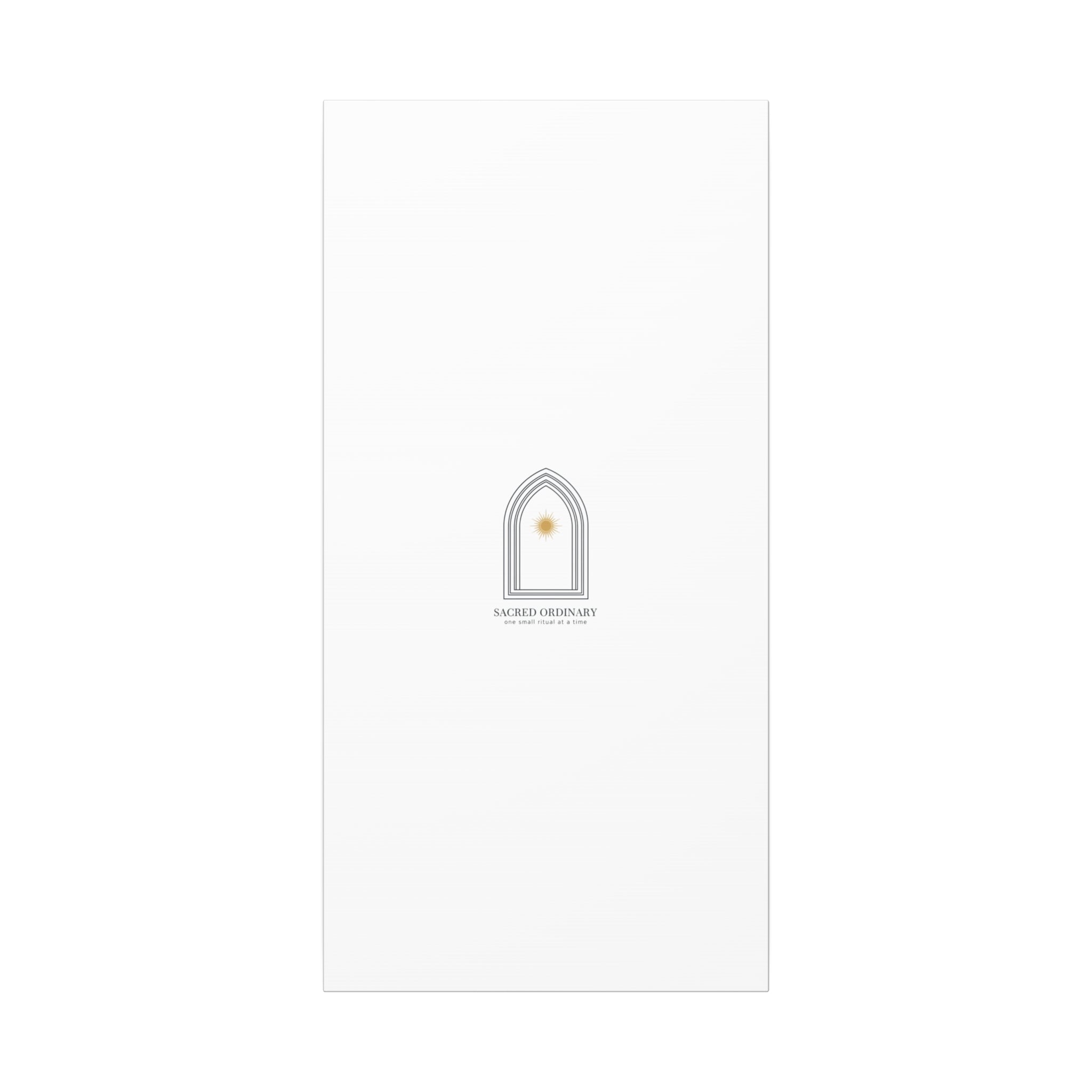 Sacred Ordinary Gothic Arch Canvas | Minimal Scripture Art, Quiet Luxury