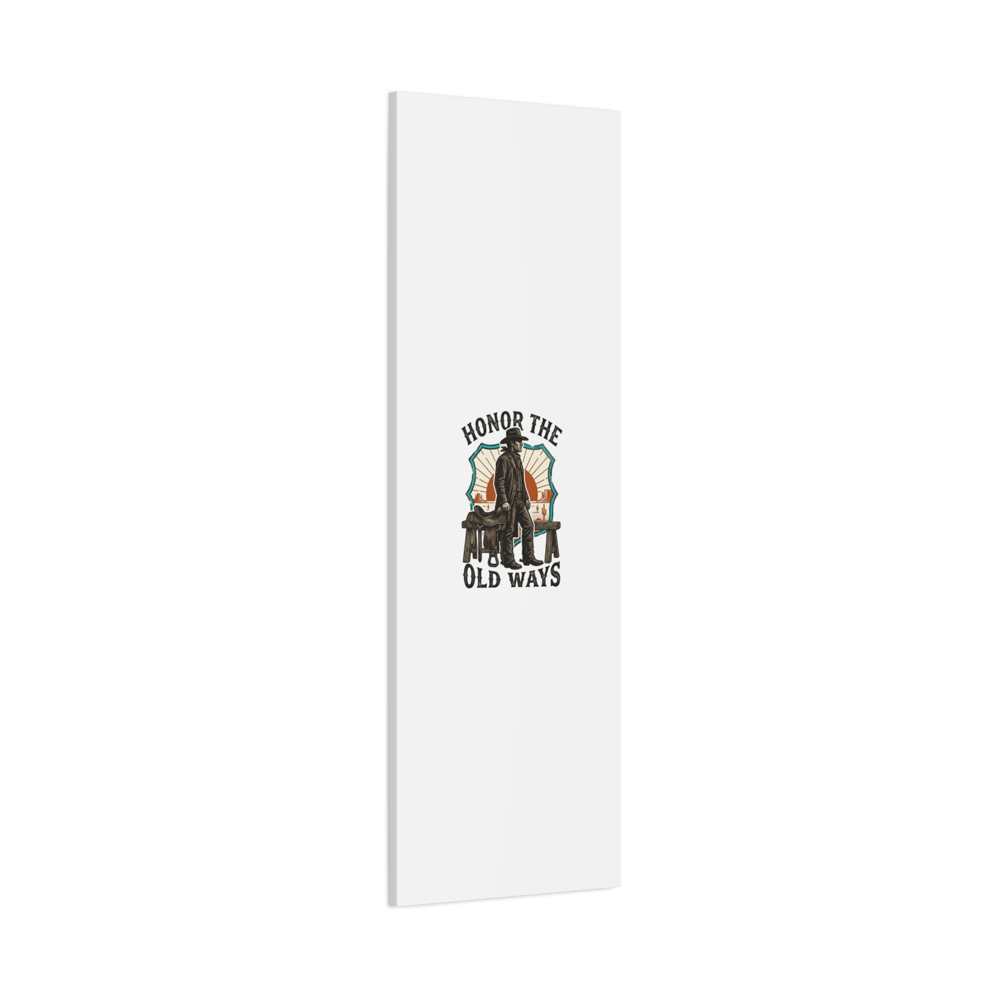 Honor the Old Ways Canvas, Western Americana vintage cowboy frontier 36" x 36" 1.25"