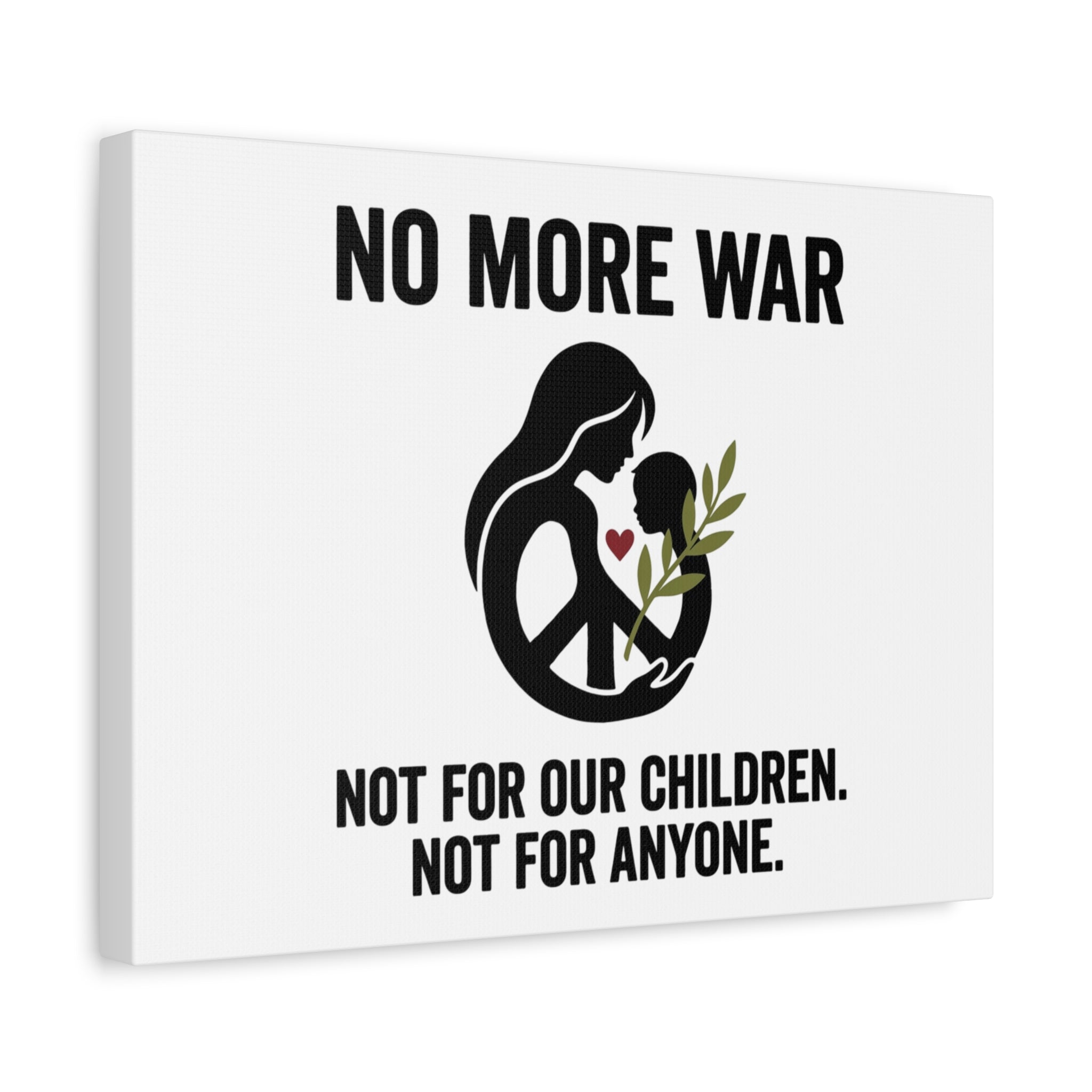 No More War Canvas, Anti-War Peace Protest Wall Art | Solidarity Ceasefire. 36" x 36" 1.25"