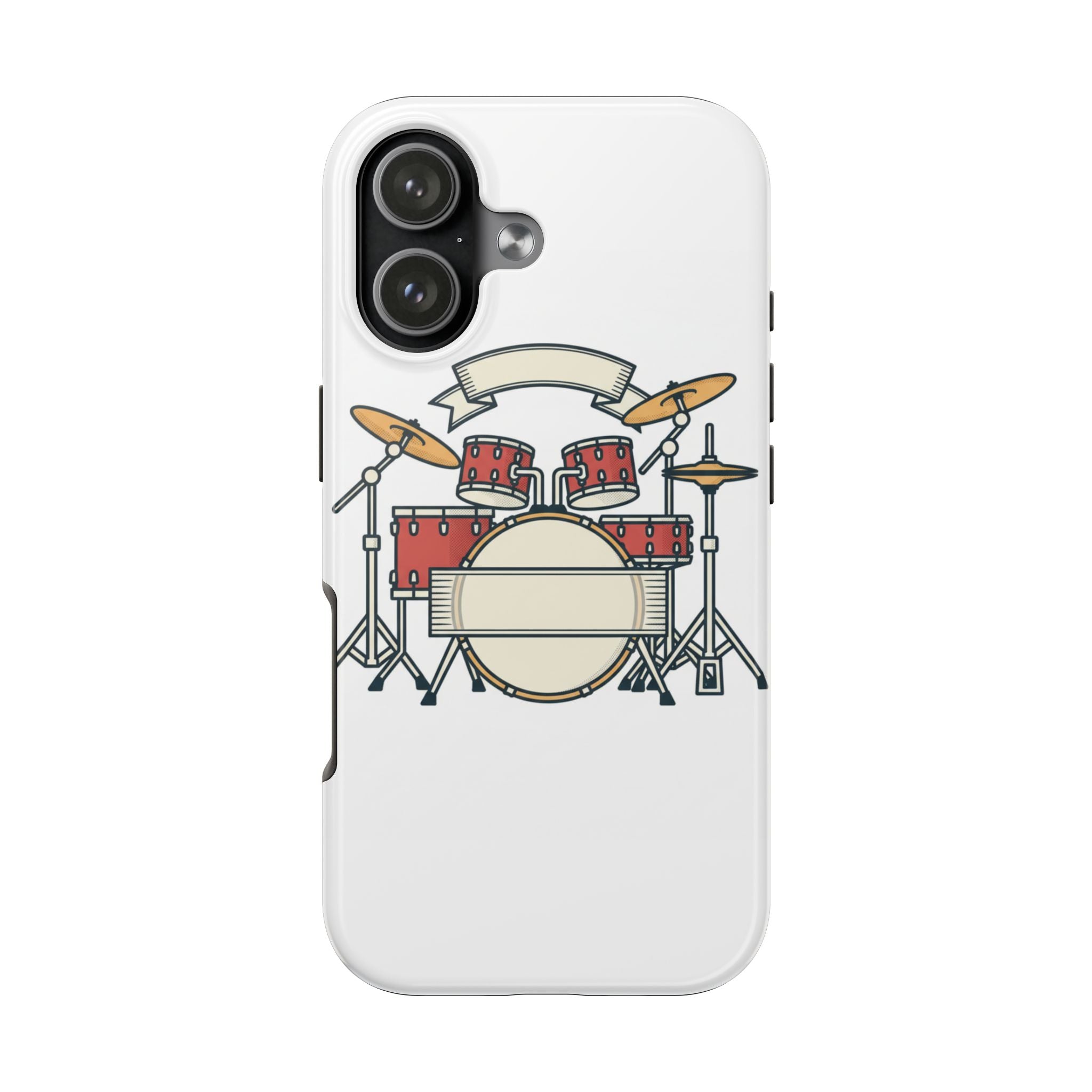 Retro Drum Kit Phone Case | Drummer Illustration, Musician Accessories
