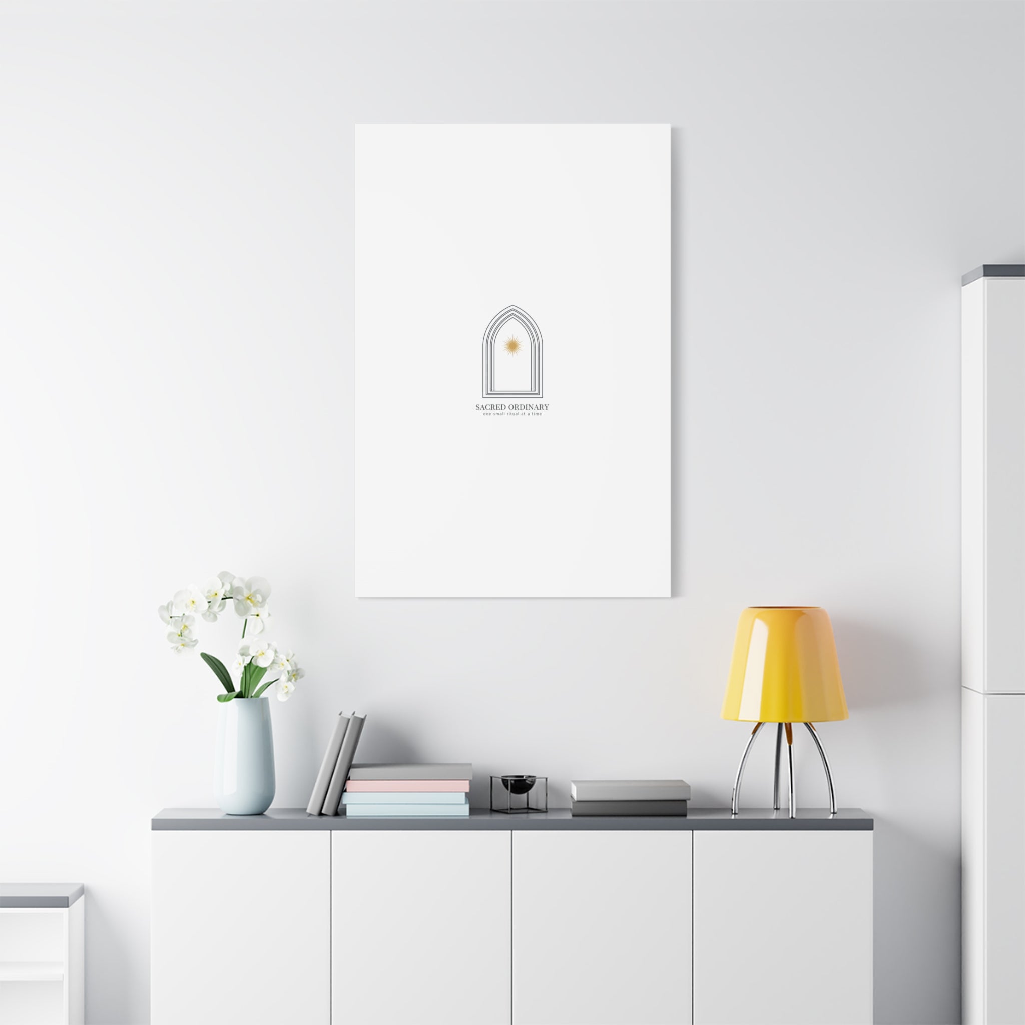Sacred Ordinary Gothic Arch Canvas | Minimal Scripture Art, Quiet Luxury 36" x 36" 1.25"