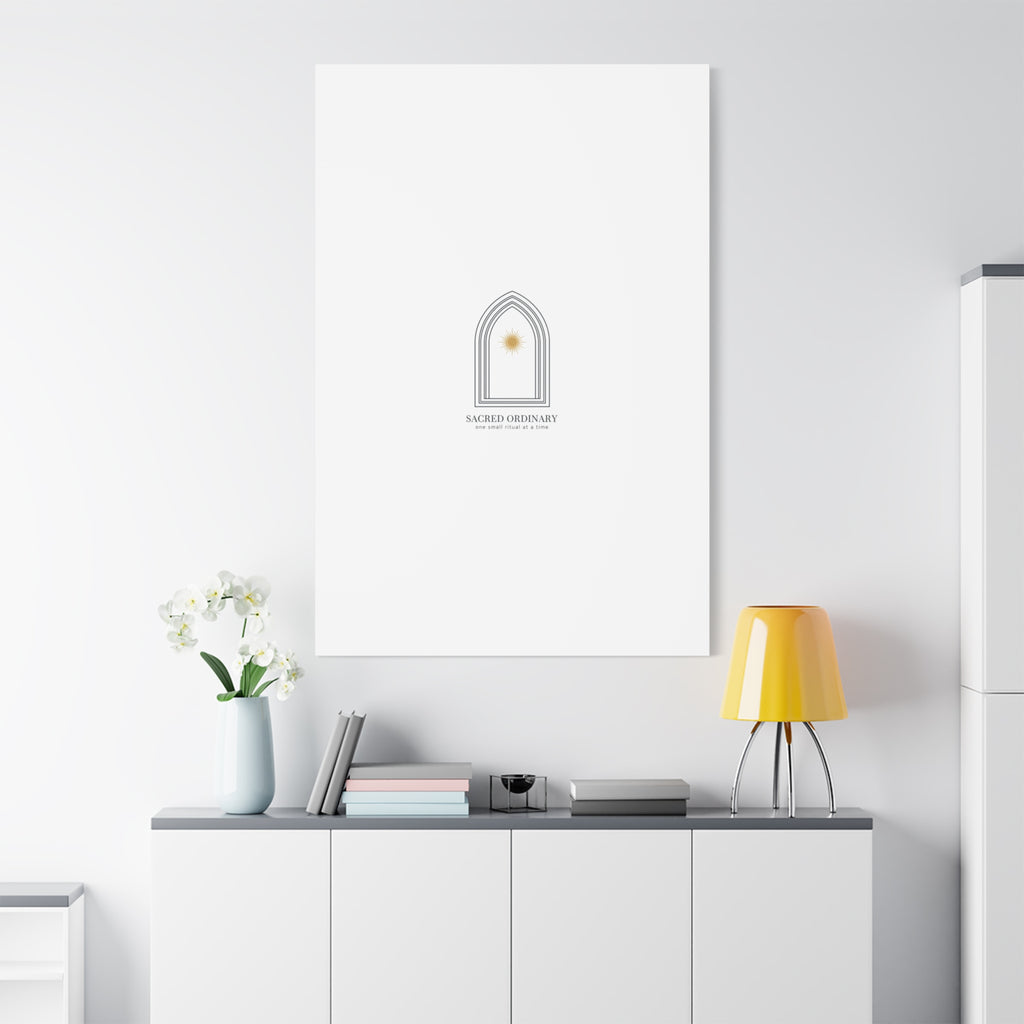 Sacred Ordinary Gothic Arch Canvas | Minimal Scripture Art, Quiet Luxury 36" x 36" 1.25"