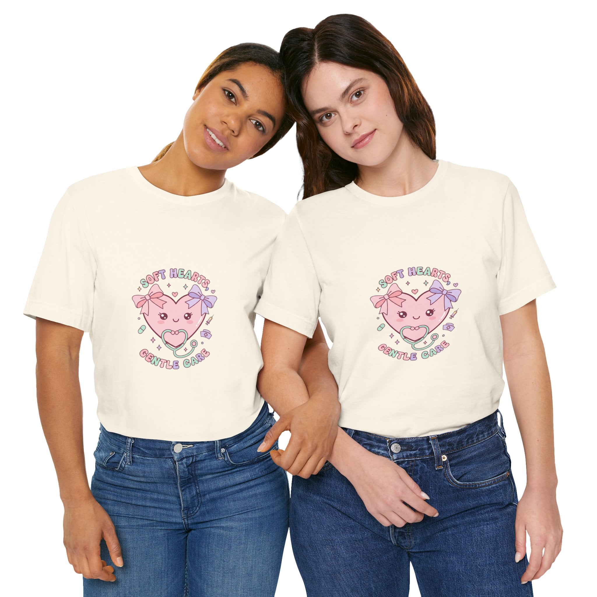 Kawaii Nurse Heart Tee | pastel healthcare design, coquette medical shirt Navy