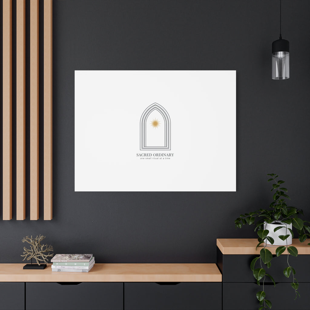 Sacred Ordinary Gothic Arch Canvas | Minimal Scripture Art, Quiet Luxury 36" x 36" 1.25"