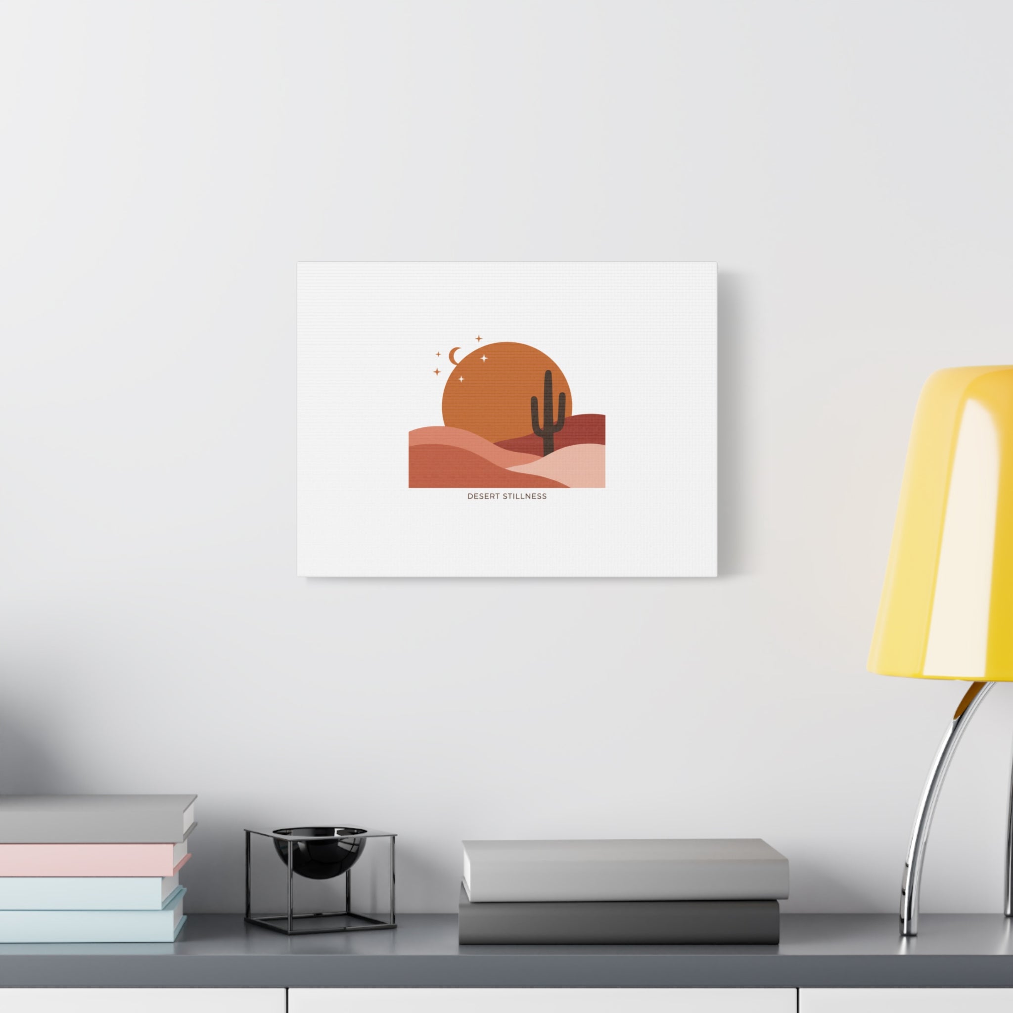 Desert Stillness Canvas, Desert Sunset Minimalist Mesa | Southwestern Art Print 36" x 36" 1.25"