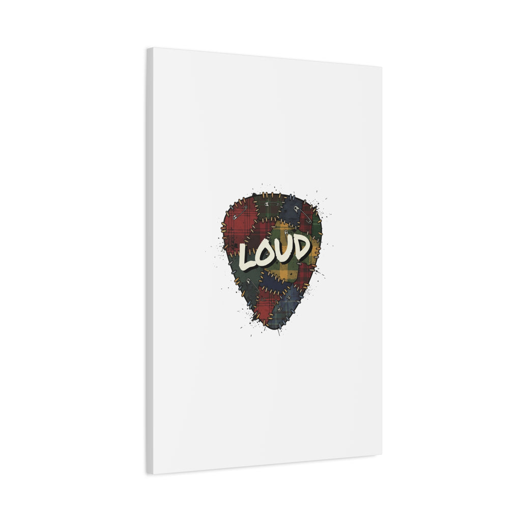 Plaid Patchwork Guitar Pick Canvas, Grunge Revival, 90s Rock Plaid Aesthetic 36" x 36" 1.25"