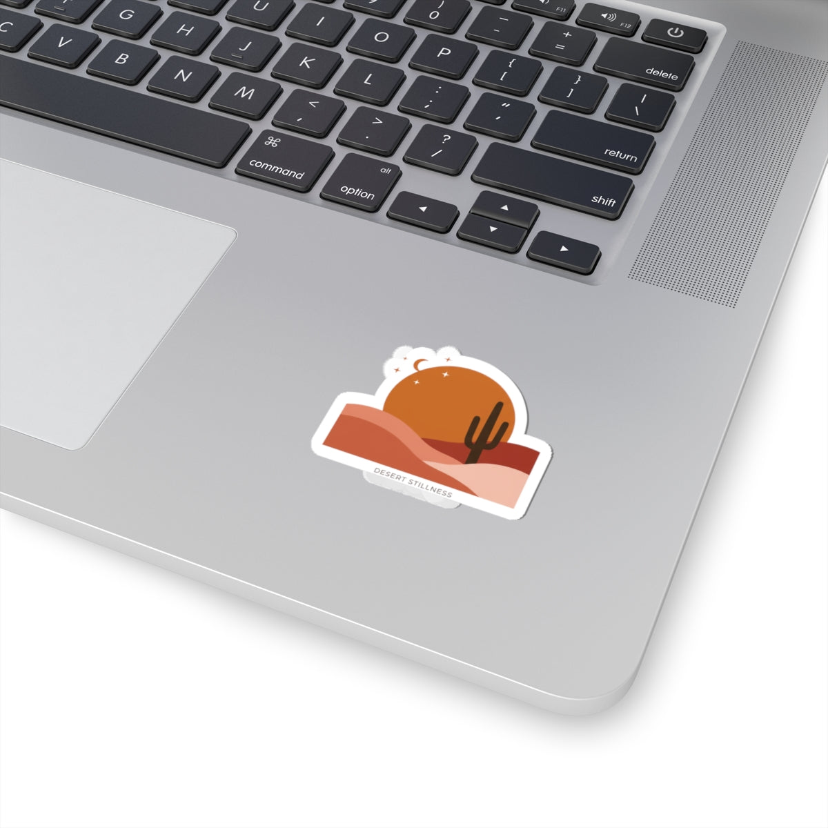 Desert Sunset Minimalist Sticker | Kiss-Cut Southwestern Mesa, Adobe-Inspired 2" × 2" White
