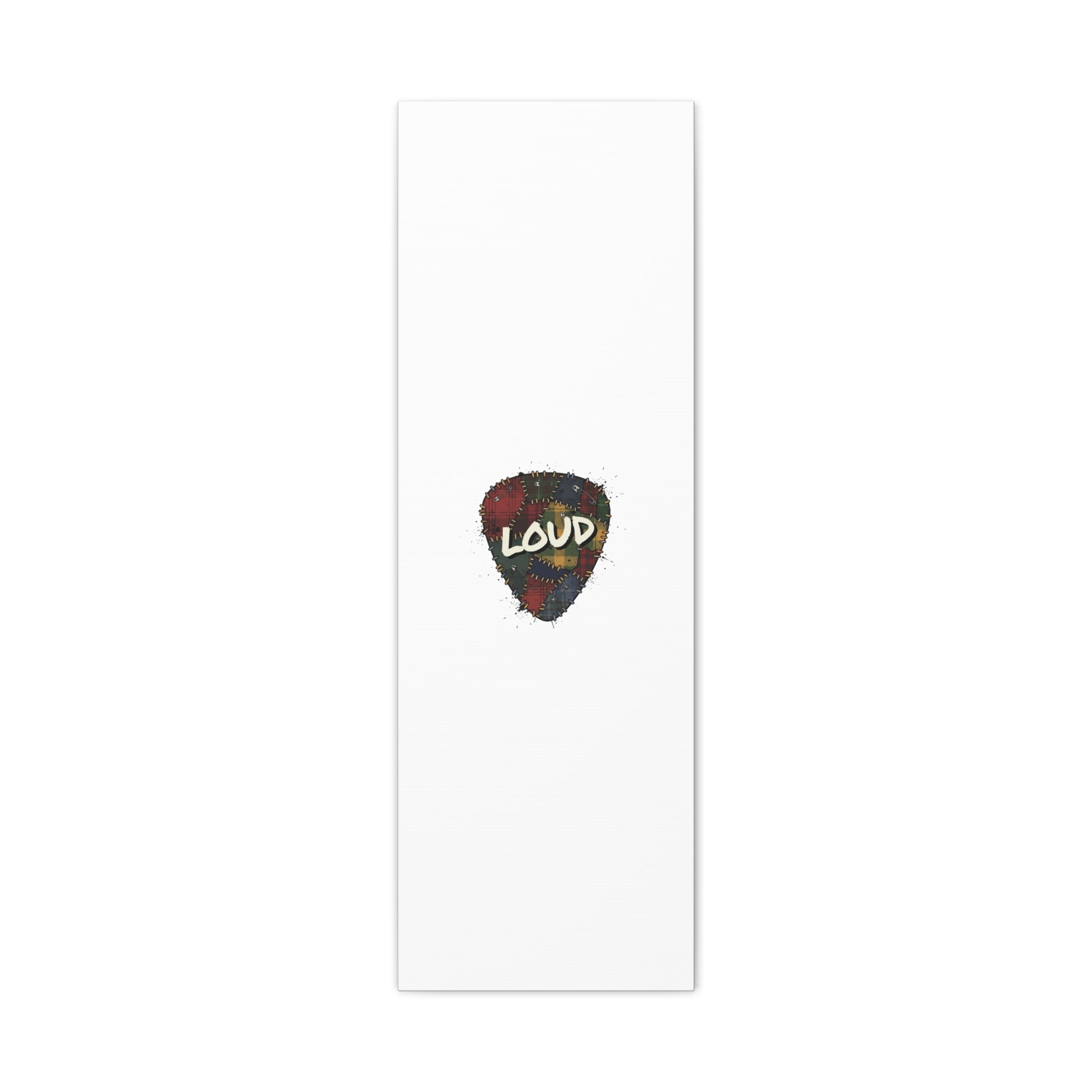 Plaid Patchwork Guitar Pick Canvas, Grunge Revival, 90s Rock Plaid Aesthetic 12" x 36" (Vertical) 1.25"