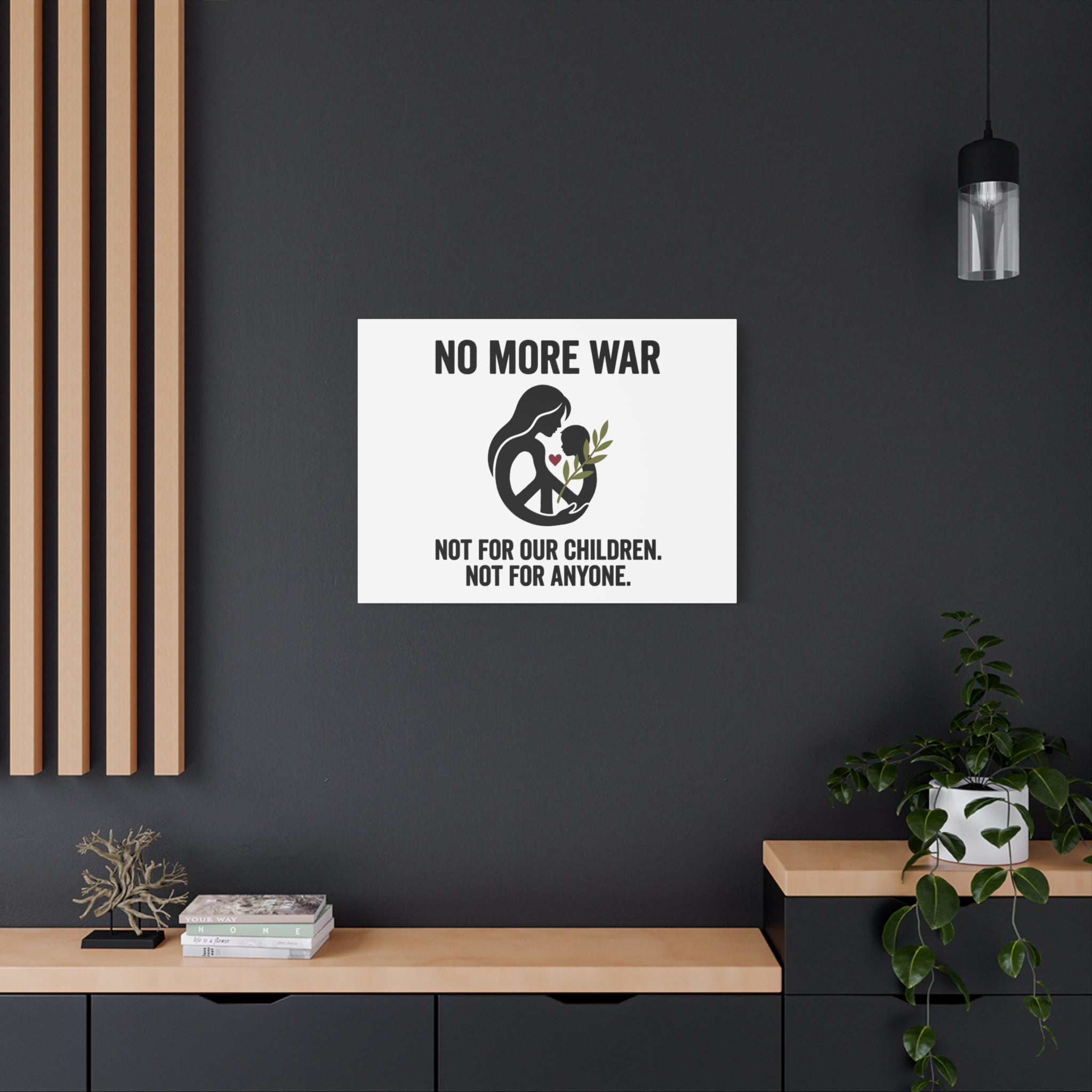 No More War Canvas, Anti-War Peace Protest Wall Art | Solidarity Ceasefire. 36" x 36" 1.25"