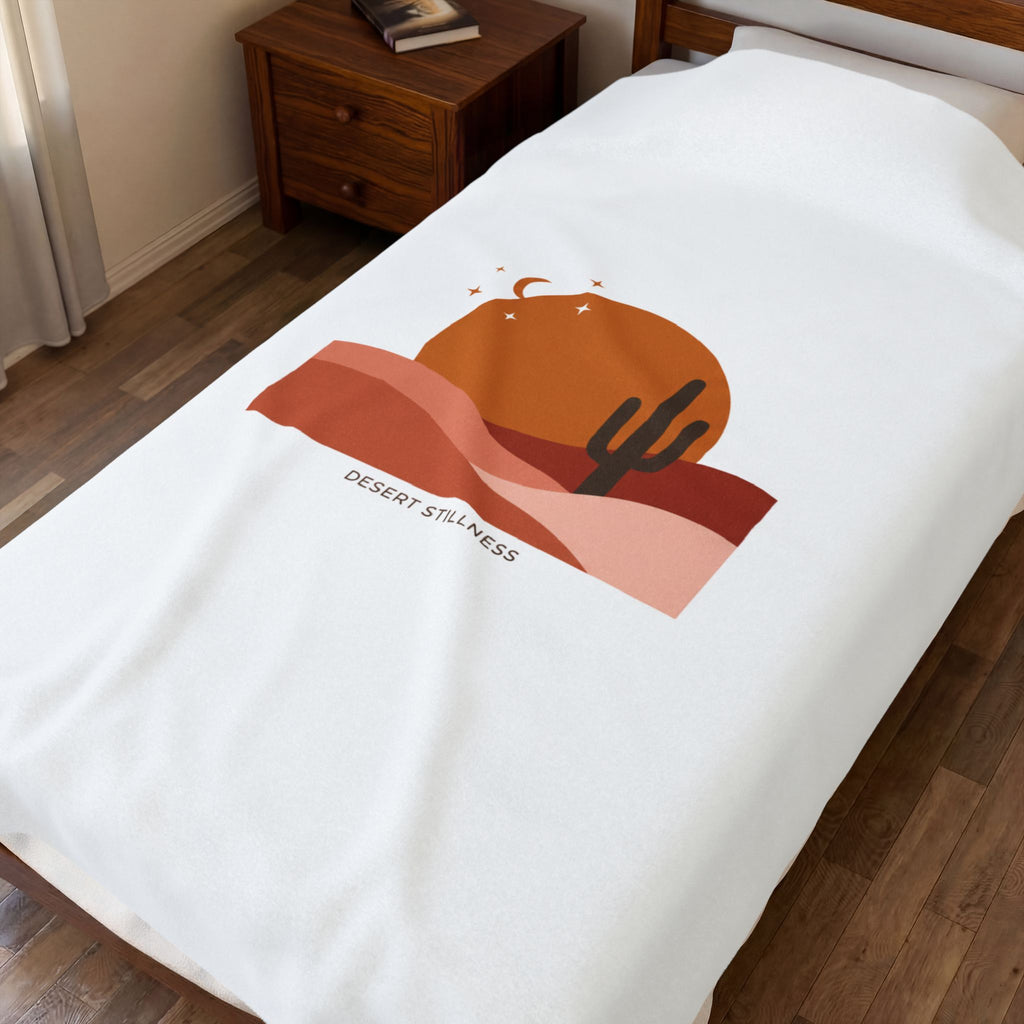 Desert Sunset Mesa Throw Blanket | Southwestern minimalist, adobe-inspired wall art 30" × 40"