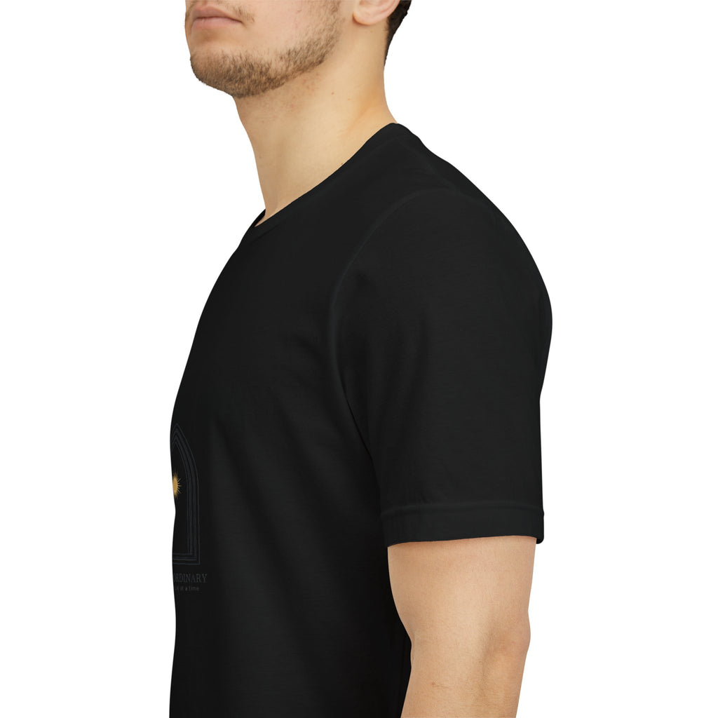 Gothic Arch Minimal Tee | Monastic Minimalism, serene typography Navy