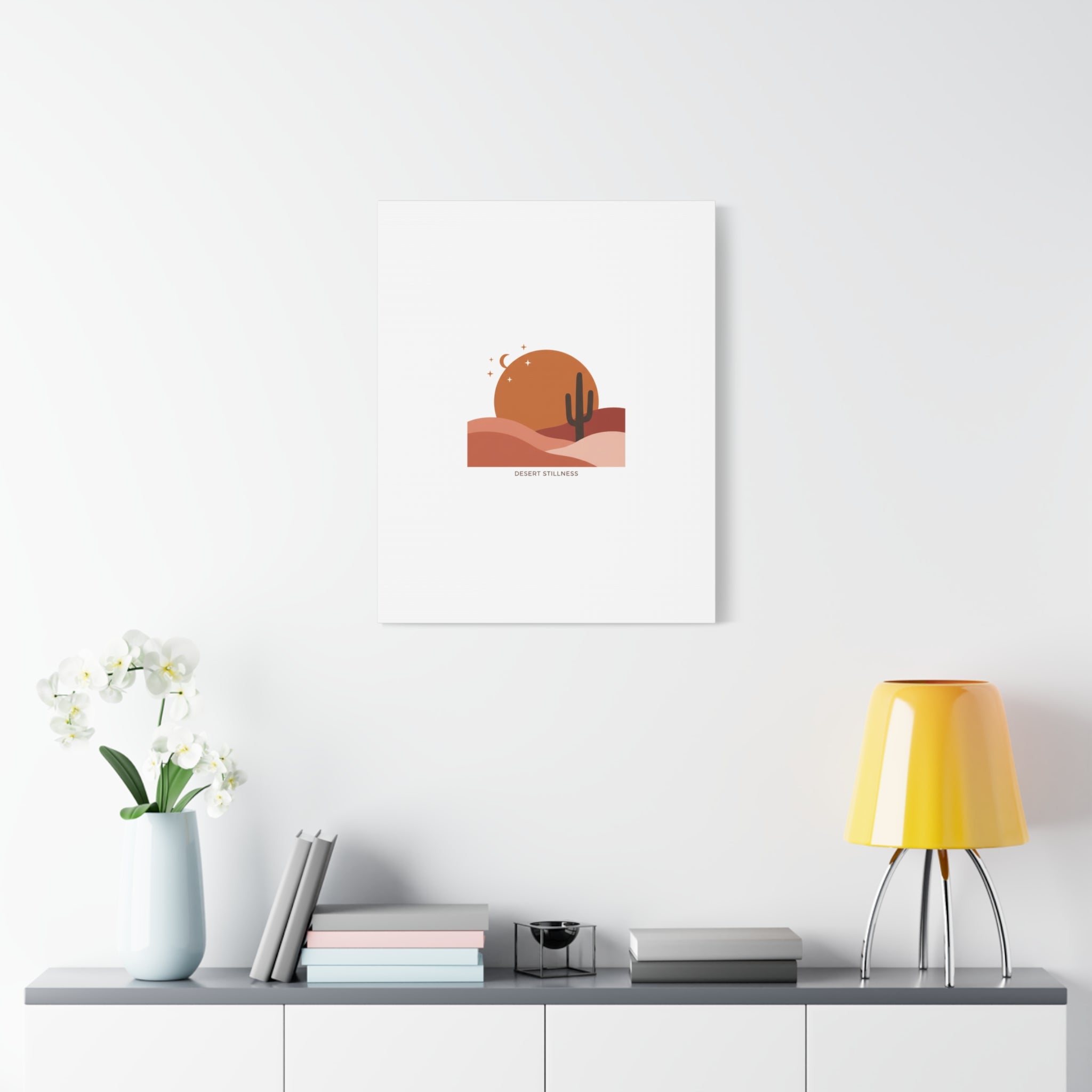Desert Stillness Canvas, Desert Sunset Minimalist Mesa | Southwestern Art Print 36" x 36" 1.25"